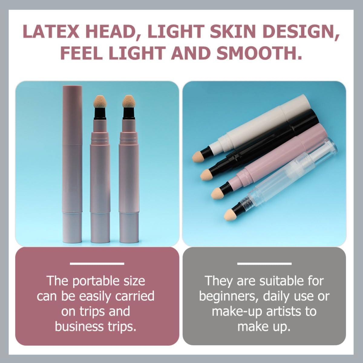 SEWACC 4Pcs 5Ml Refillable Blusher Bottles Cosmetic Tubes Pink Black White Twist Makeup Containers for Travel and Daily Use image number 4