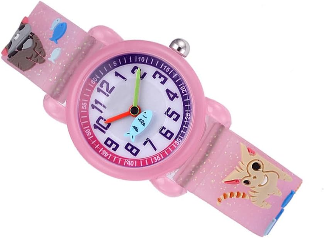 Gatuida 2Pcs Wrist Pink Kids Quartz Students Watches Cartoon image number 3