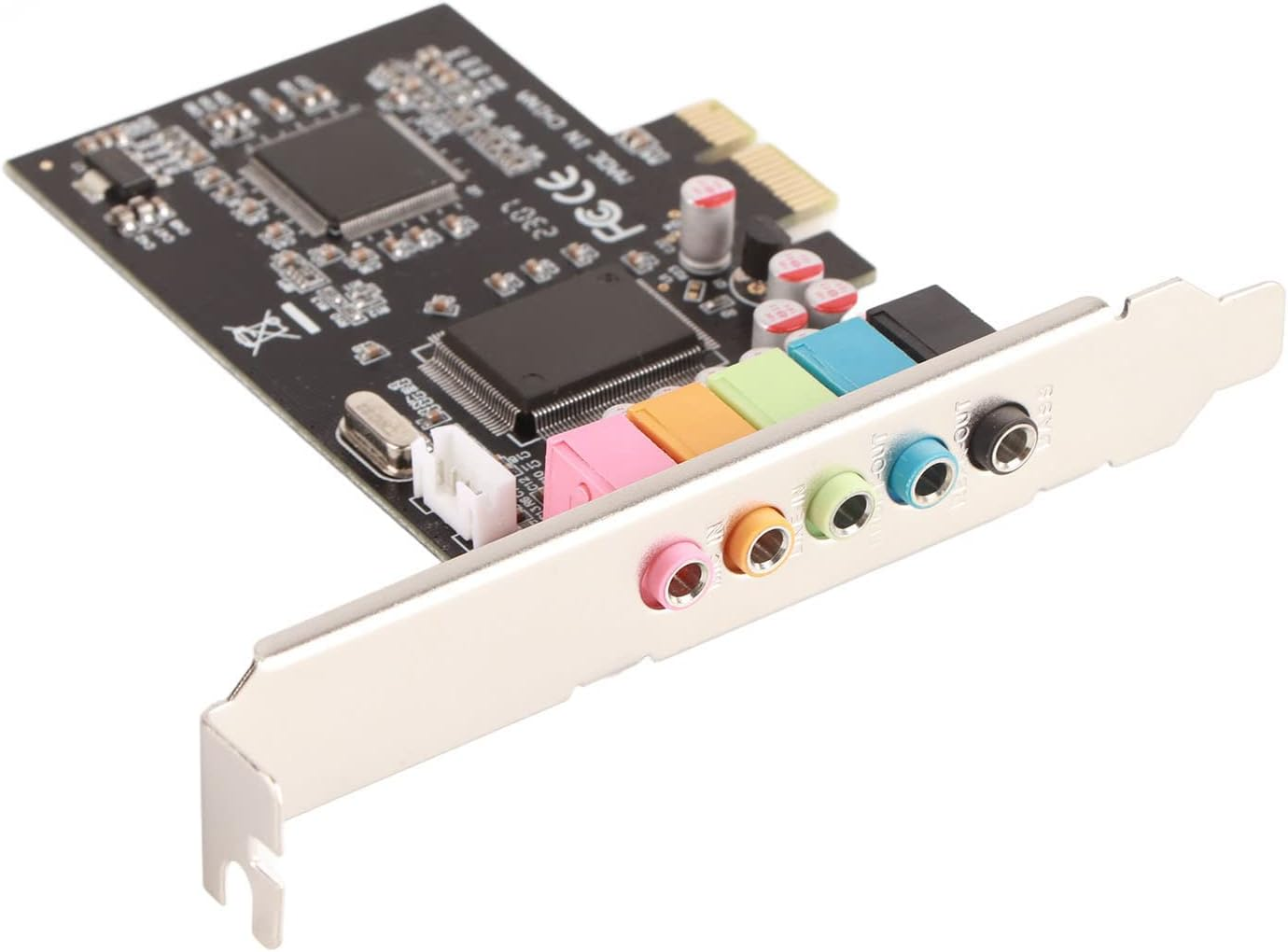 Pcie Sound Card,6 Channels Stereo Desktop Audio Signal Conversion Hardware,Cmi8738 Chip 32/64 Bit Sound Card PCI Express Adapter image number 4