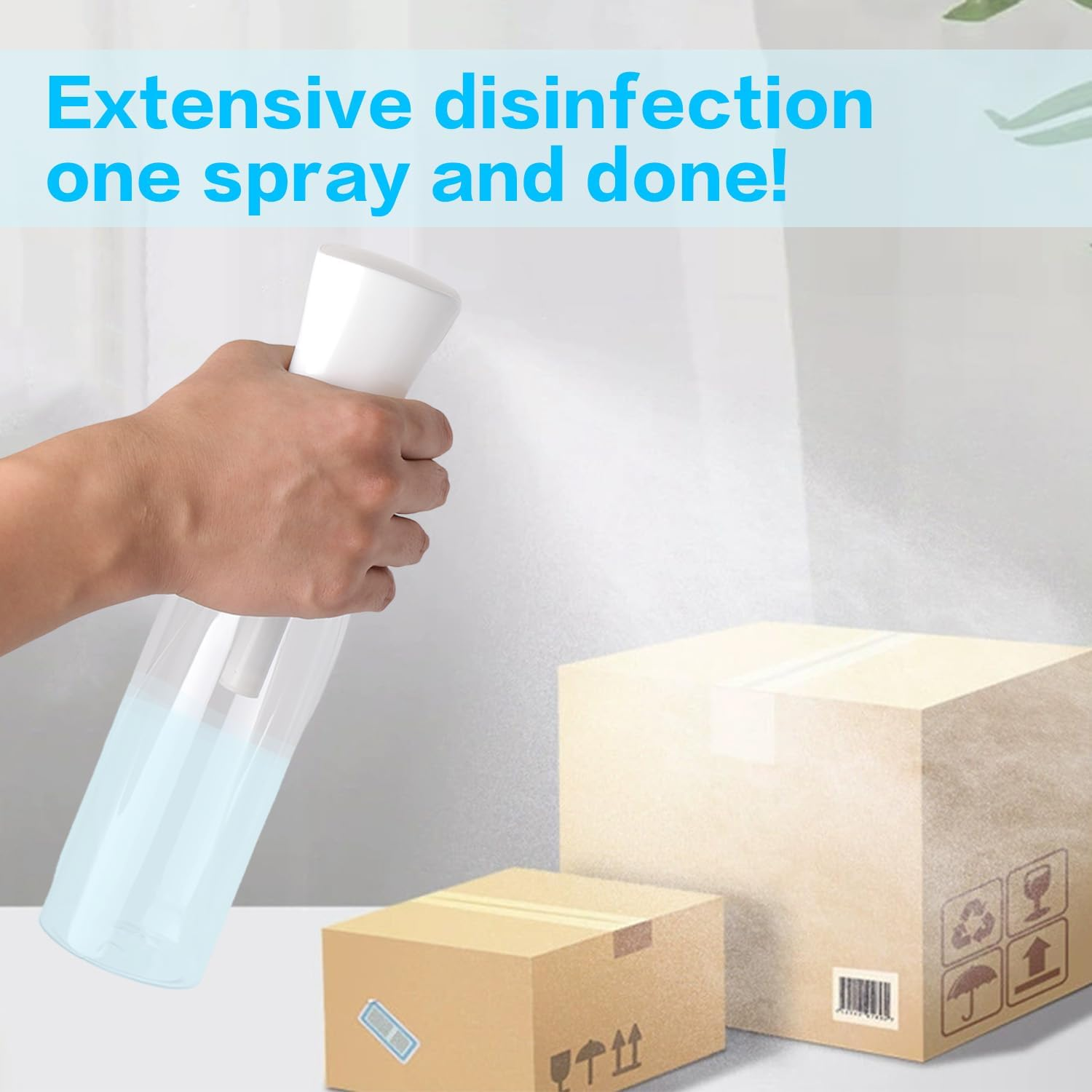 Aiokuo Mist Spray Bottle &ndash; 500Ml Continuous Fine Mist Sprayer for Hair, Plants, Cleaning, Ironing, Salon & Skincare (Transparent)