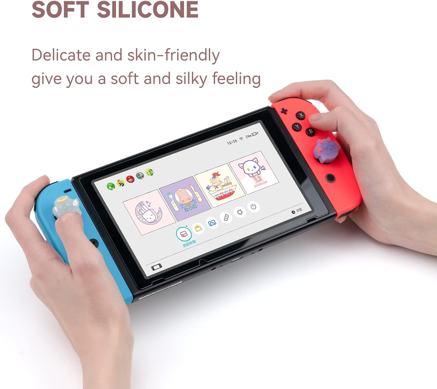 Geekshare Luminous Ghost Thumb Grip Caps, Soft Silicone Joystick Cover Compatible with Switch/Oled/Switch Lite,4Pcs image number 6
