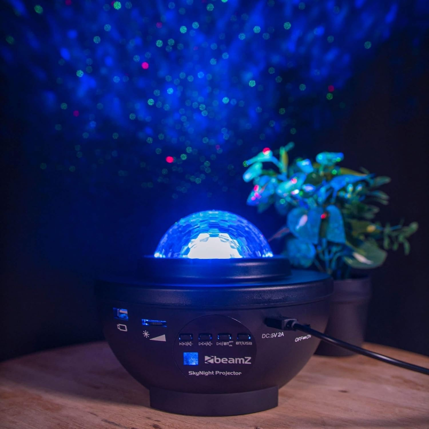 Beamz SKYNIGHT LED Galaxy Sky Star Night Projector Room USB RGBW Remote Kids Baby Lamp Party image number 2