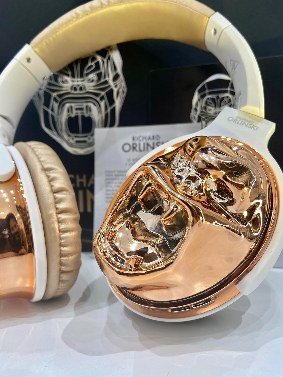 ORLINSKI CAQKON1001-660-V2 2025 Bluetooth Headphones, 40 Mm Speaker, Pink/Gold, 6 Hours Battery Life, Bluetooth 5.1