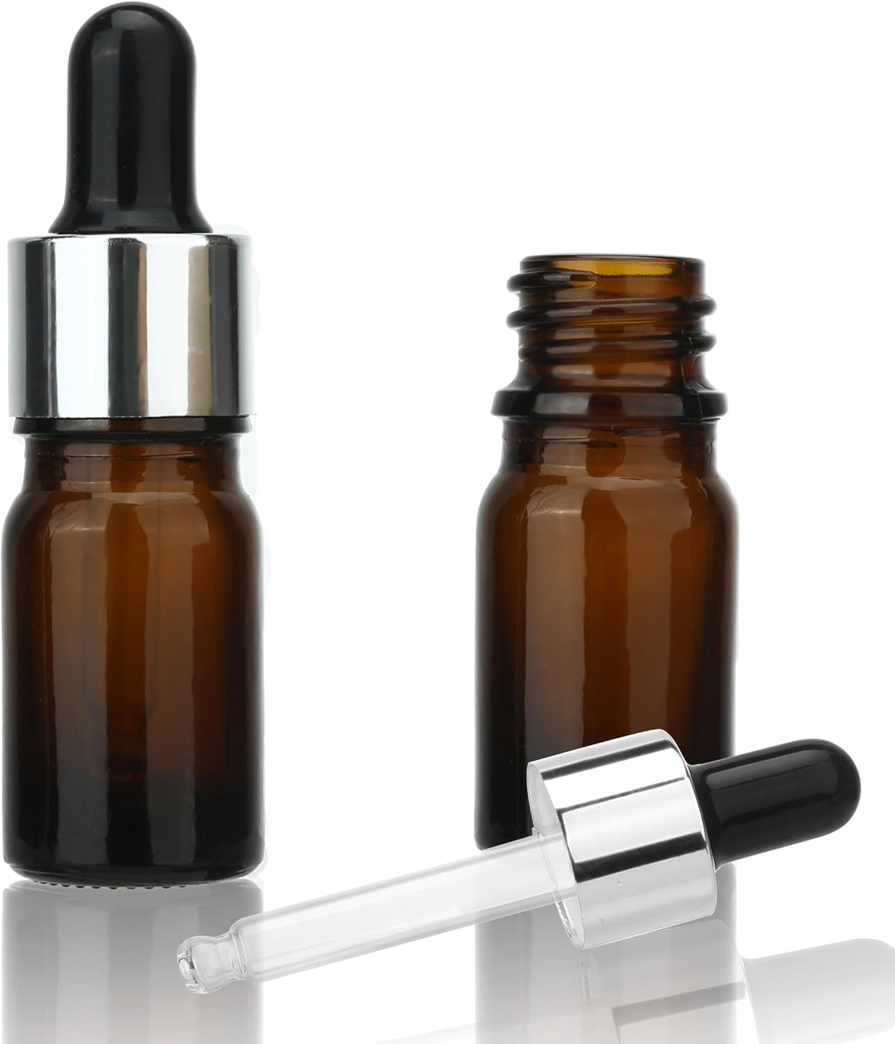 COSIDEA 20 Pcs Empty 5Ml 0.17Oz Small Amber Dropper Bottles Brown Glass Droppers for Essential Oil Liquids Travel Bottles for Toiletries