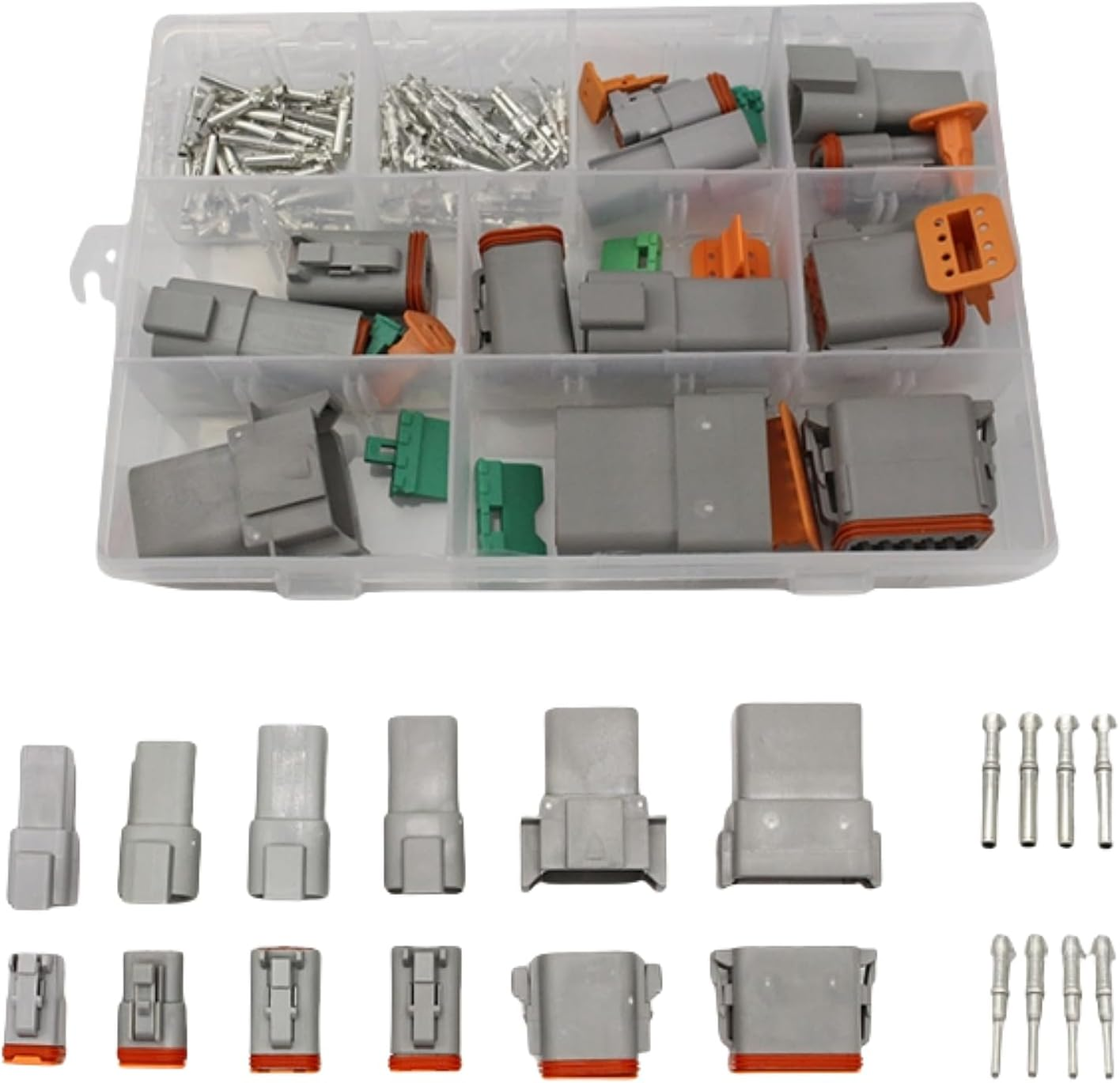 MTJNYZA 100Pcs Deutsch DT Male/Female Electrical Car ​Connector Plug Kit (2,3,4,6,8,12-Way/Pin) Car Waterproof Male Connector & Wiring Harness Male and Female Pair Plug-In Combination Box.