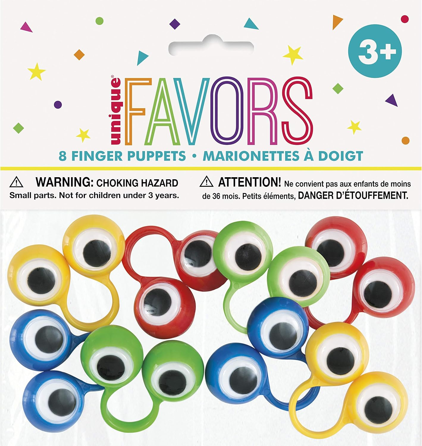Unique Party 84742 - Googly Eyes Finger Puppet Party Bag Fillers, Pack of 8 image number 1