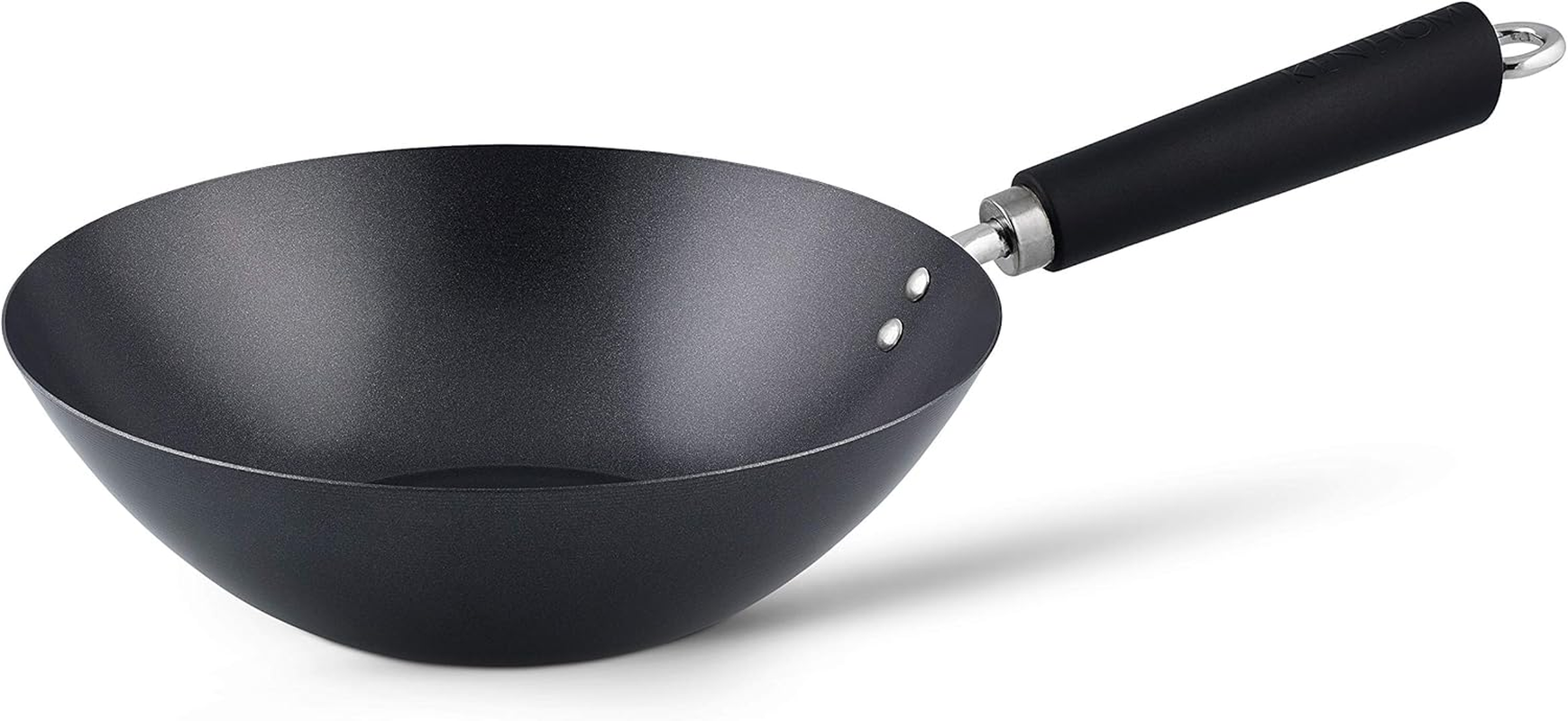 Ken HOM Carbon Steel Wok, 27Cm, Excellence, Induction Hobs Suitable/Metal Tool Safe/Phenolic Handle, Includes 1 X Chinese Wok Pan, KH427001 image number 4