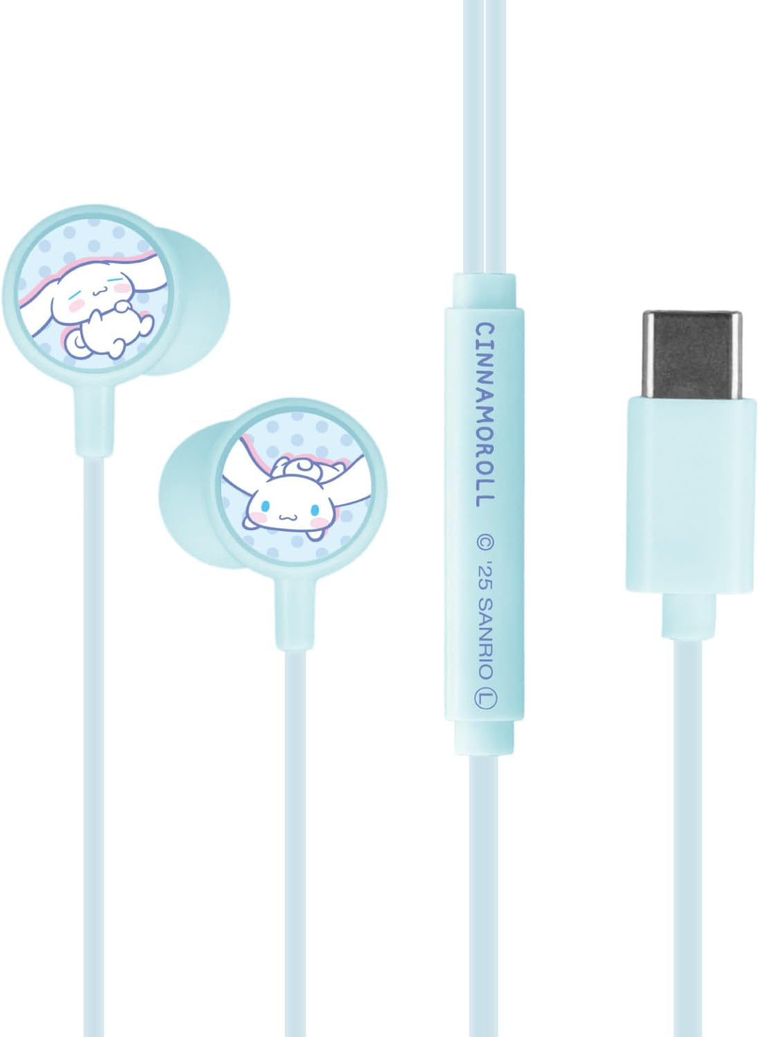 Gourmandies Sanrio Characters with Remote Control Microphone USB Type-C Stereo Earphones Hello Kitty SANG-557KT