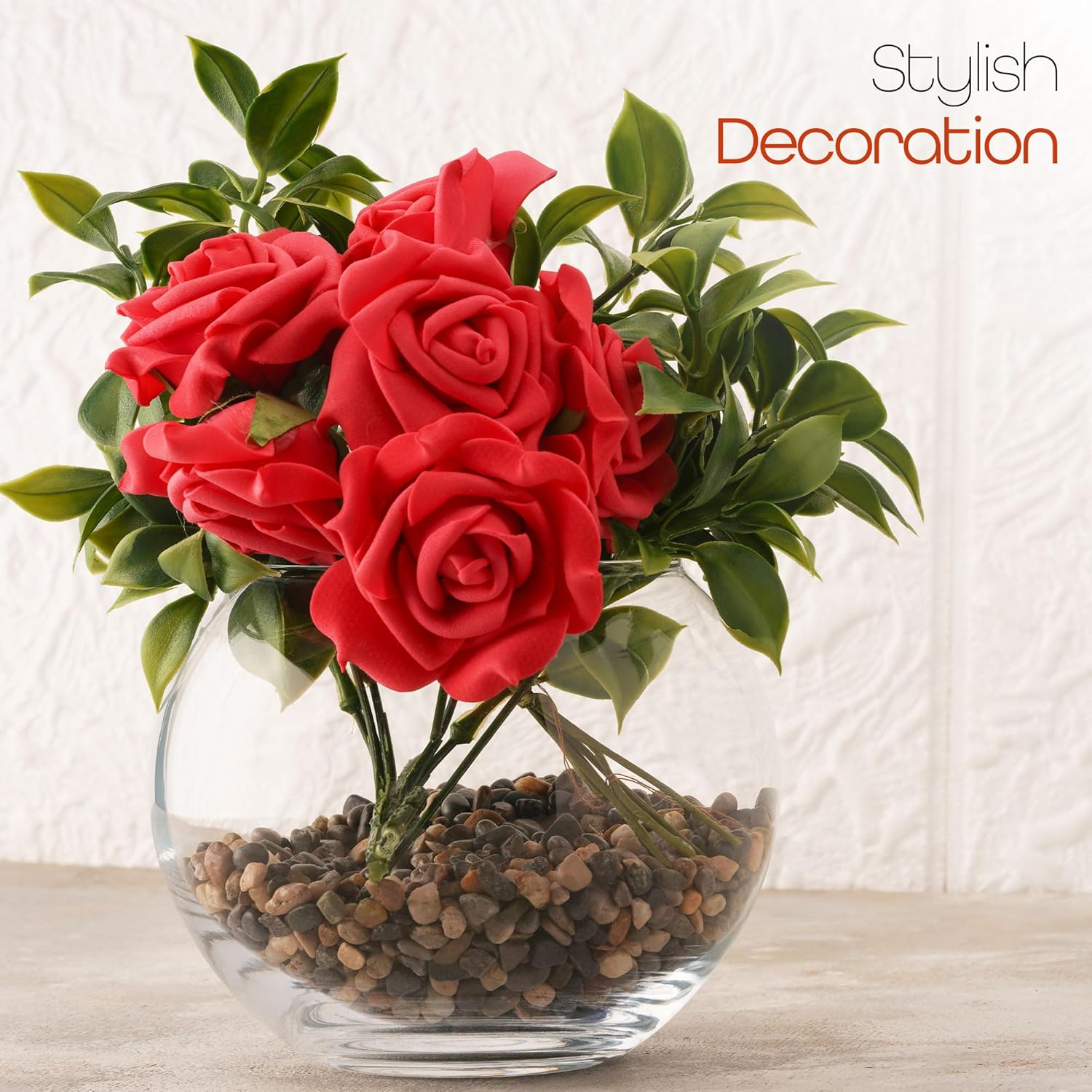 Glass Bubble Vase, Width Glass Fish Bowl Vase, Bubble Bowl Vase for Terrarium and Flower Vase image number 5