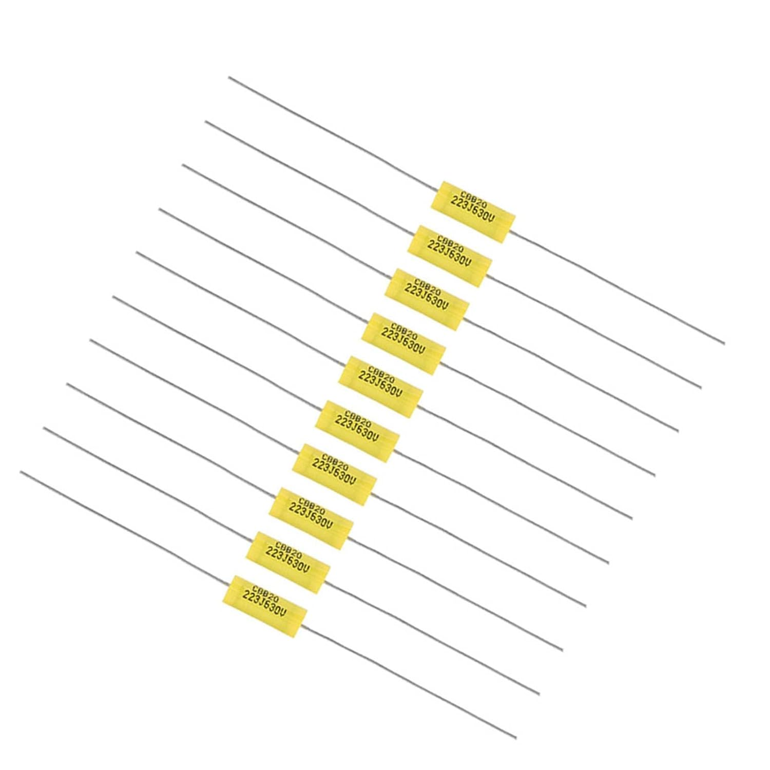 Hyuduo 10Pcs Axial Polyester Film Capacitor with 630V 0.022Uf for Radio Amplifier, Suitable for Old Radios Tube Amplifiers image number 1