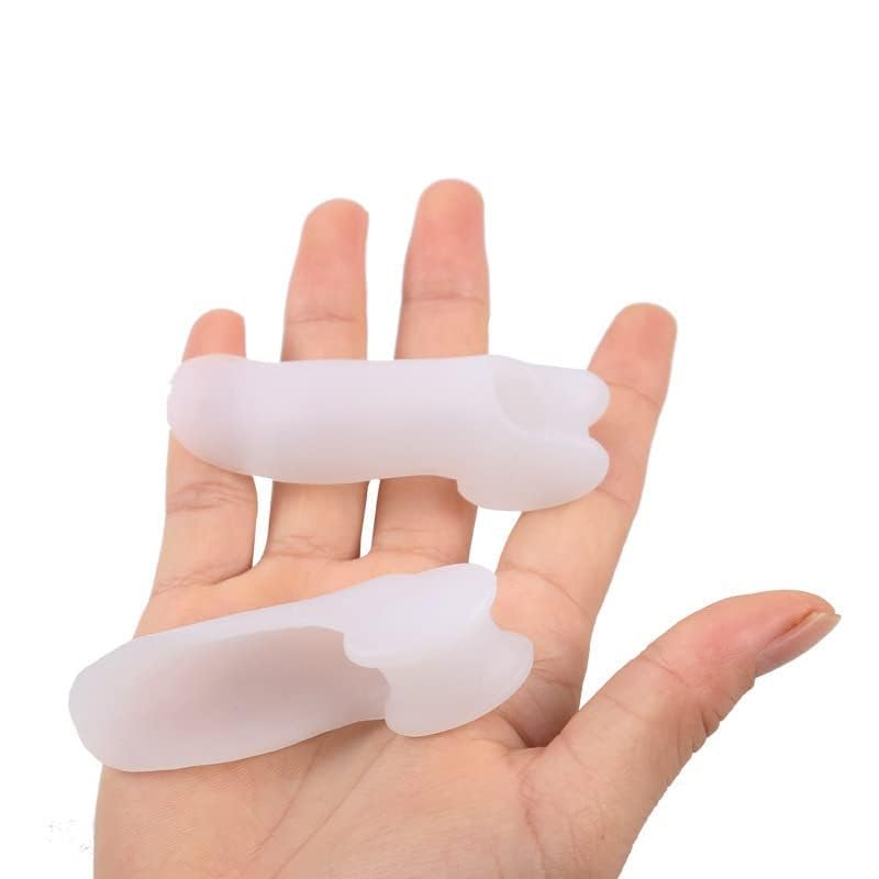 Pack of 5 Pair Toe Protector Separator, Gel Tailor'S Bunion Guard Relief Pads for Bunion Women, Little Toe Bunion Corrector Pad for Wearing with Shoes (White, One Size) image number 1