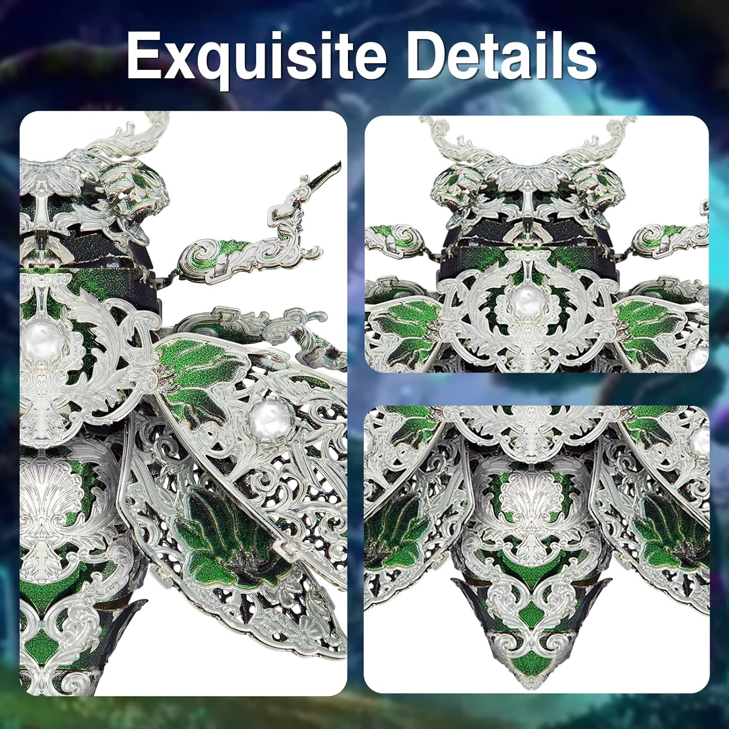 Piececool Metal 3D Puzzles for Adults, Cicada 3D Model Building Kits Insect Themed Animal Fashion Brooch Assembling DIY Crafts Creative Gifts - 6Pcsperlot image number 4