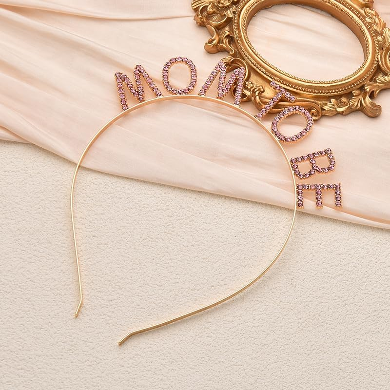 Rhinestone Headband Mom to Be Crown for Baby Shower Mommy to Be Gifts for 1St Time Mom Pregnancy Gifts for Women Mom to Be Gifts for Mothers Day Birthday Gifts for Best Friend Wife Mom to Be Crown image number 6