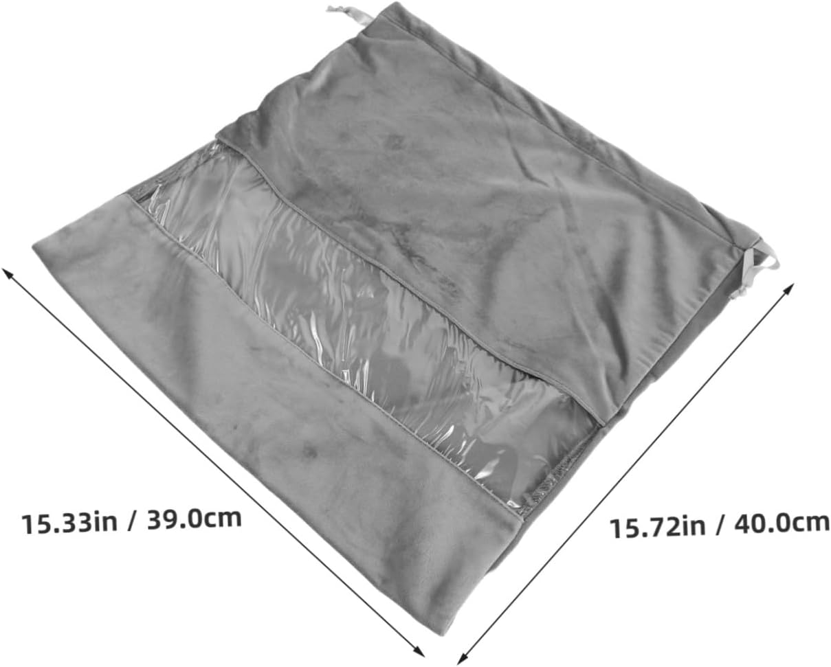 HEATSHAKING Travel Hair Dryer Bag with Transparent Dustproof Design Lightweight Drawstring Pouch for Safe Storage of Hair Tools Underwear and Small Accessories Portable Organizer for Travel - Grey image number 3