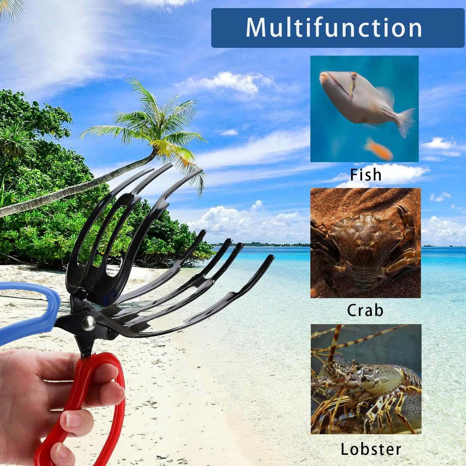 3 Claw Fish Gripper Stainless Steel Fishing Gripper Tool Must Have Fishing Pliers Multi Functional Fish Catching Tool for Freshwater Fish Essential Fishing Accessories image number 6