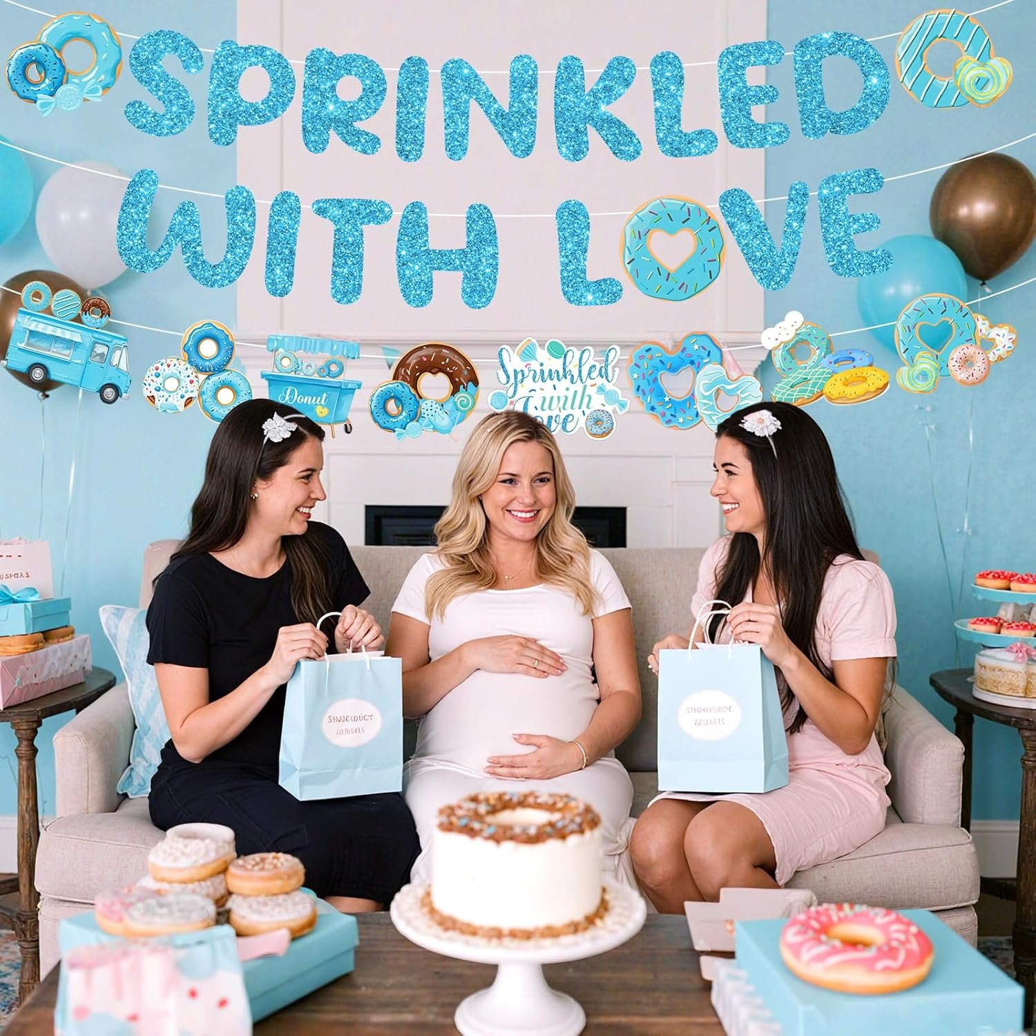 Sprinkle Baby Shower Decorations for Boy Sprinkled with Love Banner image number 6