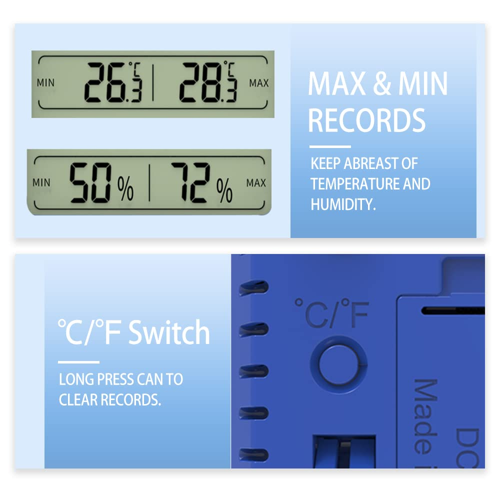 KEWO Digital Hygrometer Indoor Thermometer Humidity Gauge with Large Backlit LCD Screen image number 3