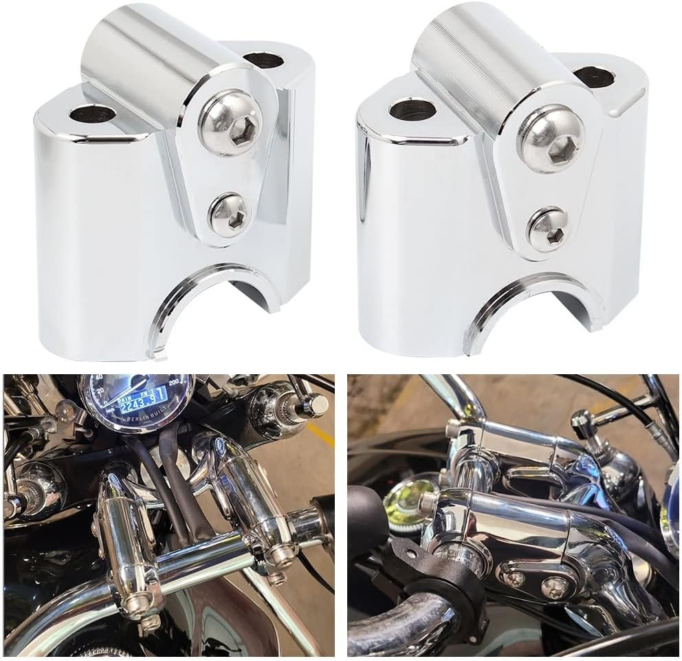Handlebar Clamp Handlebar Bar Risers for for R18 2020 21 22 Motorcycle Accessories Chrome Handlebar Riser Bar Mount Clamp Mounting Lift Move Adapters Part image number 4