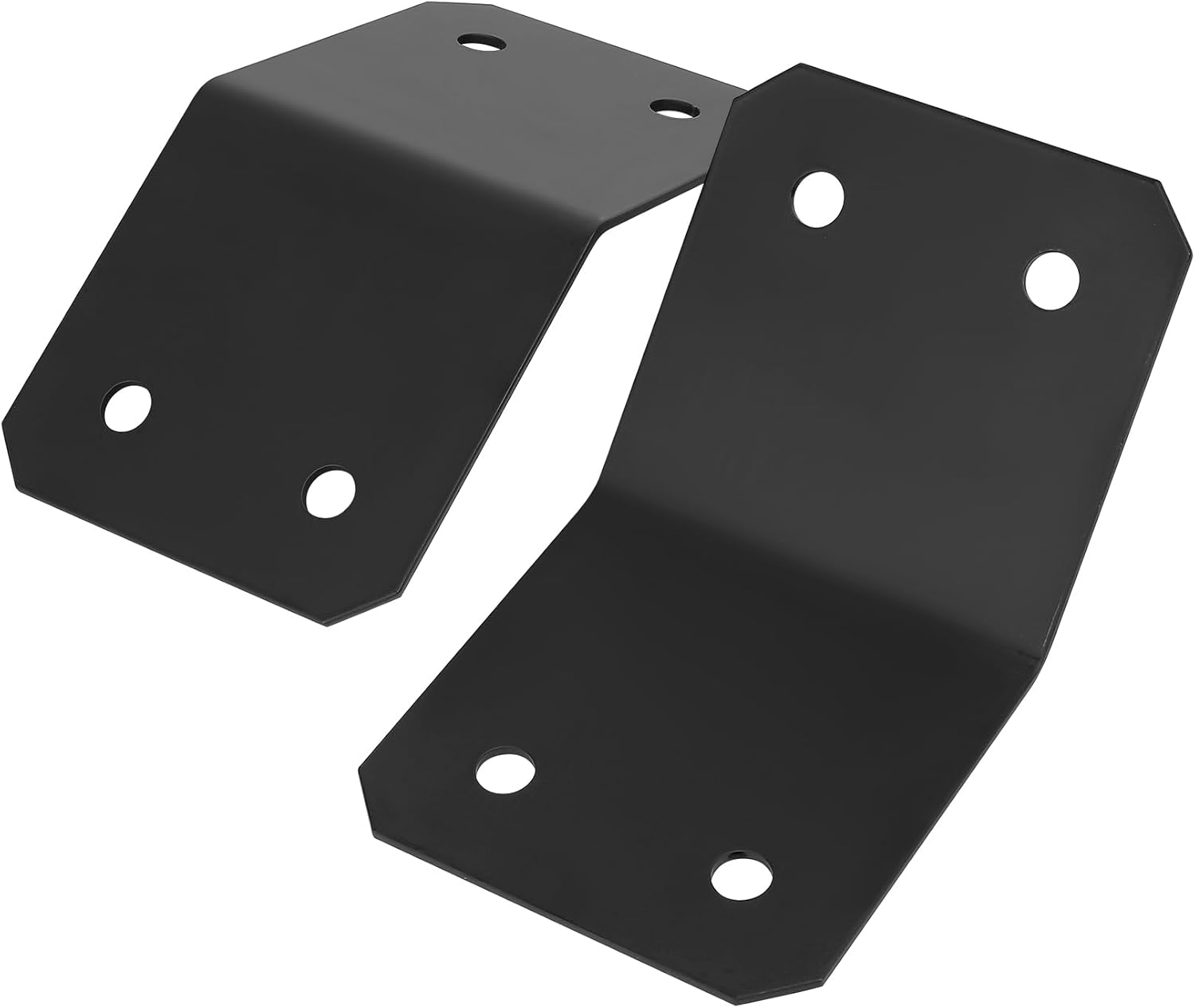 Pack of 2 Angle Connectors 135 Degrees Mounting Angle 135&deg; Angled Flush Inner 45 Degree Angle Connector for Blunt Connected Posts and Beams - 120 X 120 X 127 X 3 Mm, Black image number 1