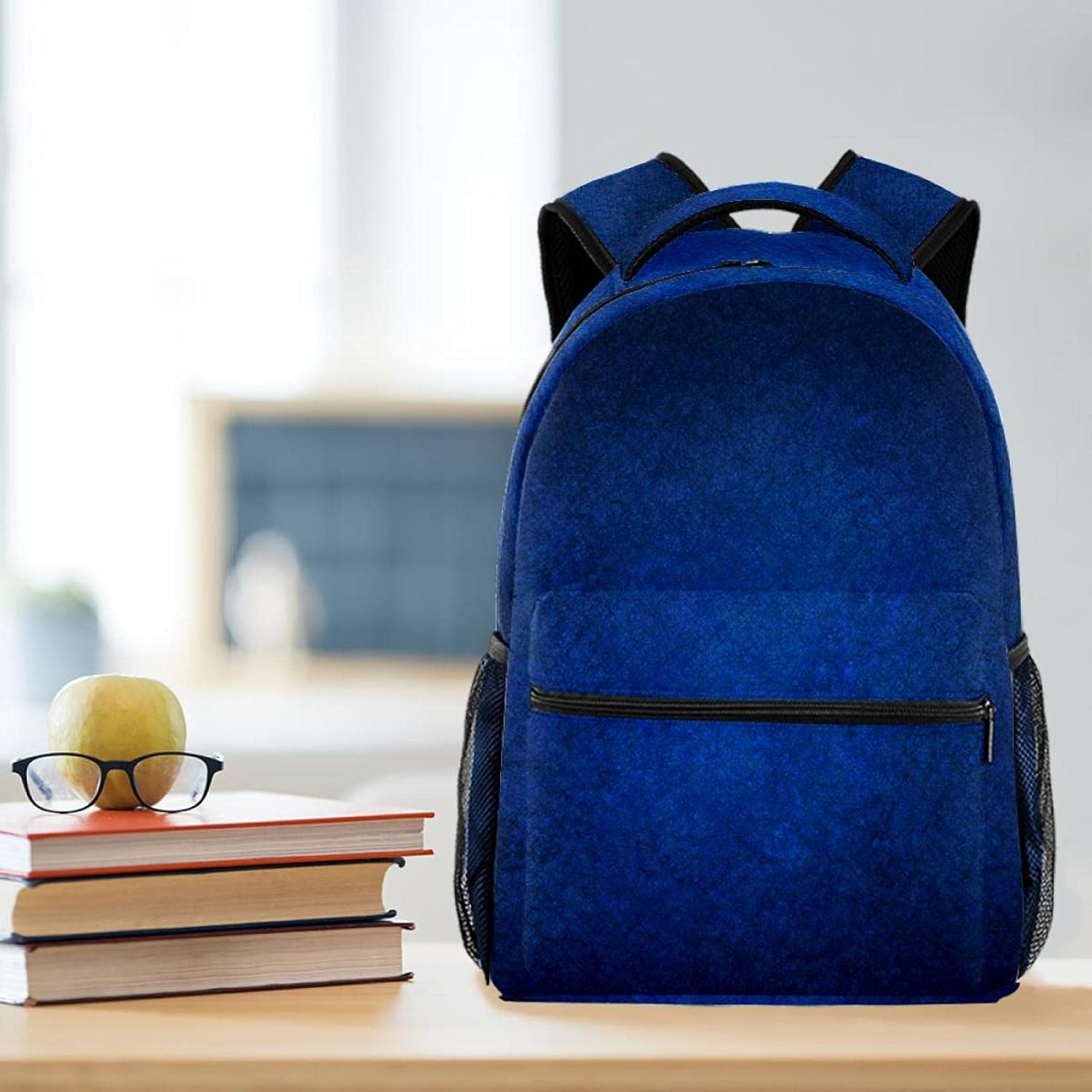 Dark Blue Vintage Grunge Backpack Students Shoulder Bags Travel Bag College School Tote Backpacks image number 1