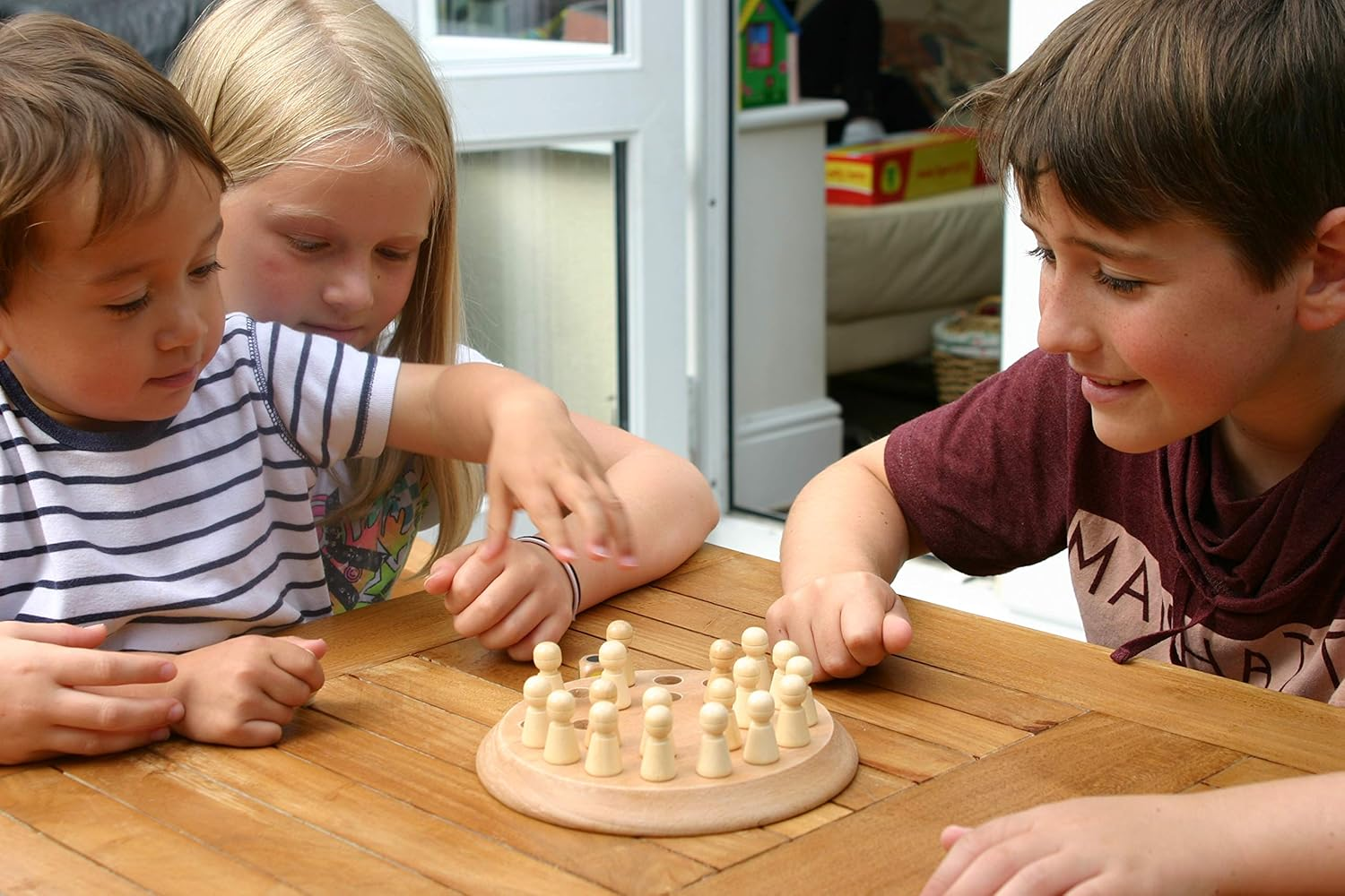 TOWO Wooden Memory Games for Children - Family Board Games for Kids and Adults -Wooden Educational Toys for 3 Years Old - Fourinarow image number 2