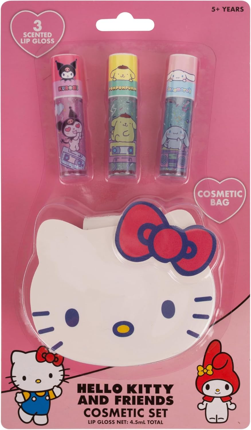 Hello Kitty and Friends Lip Gloss with Cosmetic Bag (Pack of 3) image number 2