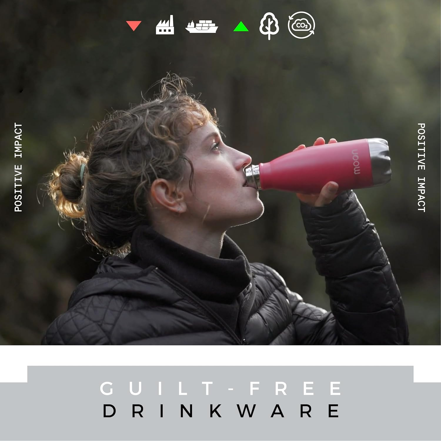 Moon Bottles - Insulated Flask That Lasts Forever - Stainless Steel Drink Bottle, Reusable Metal Water Bottle, 24Hr Cold, 12Hr Hot, Double Walled Vacuum Flasks, Australian Company (500Ml, Sky Blue) image number 4