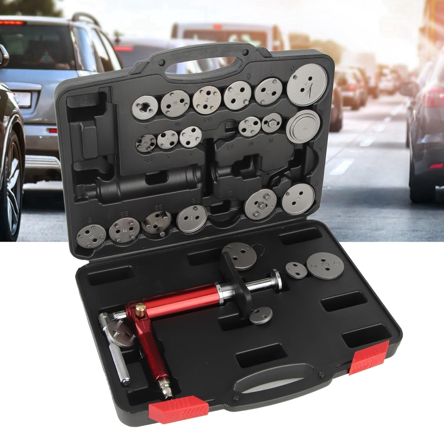 Pneumatic Brake Caliper Piston Wind Back Compression Spreading Tool, Heavy Duty Brake Caliper Compression Tool Caliper Piston Tool for Brake Pad Replacement Reset image number 3