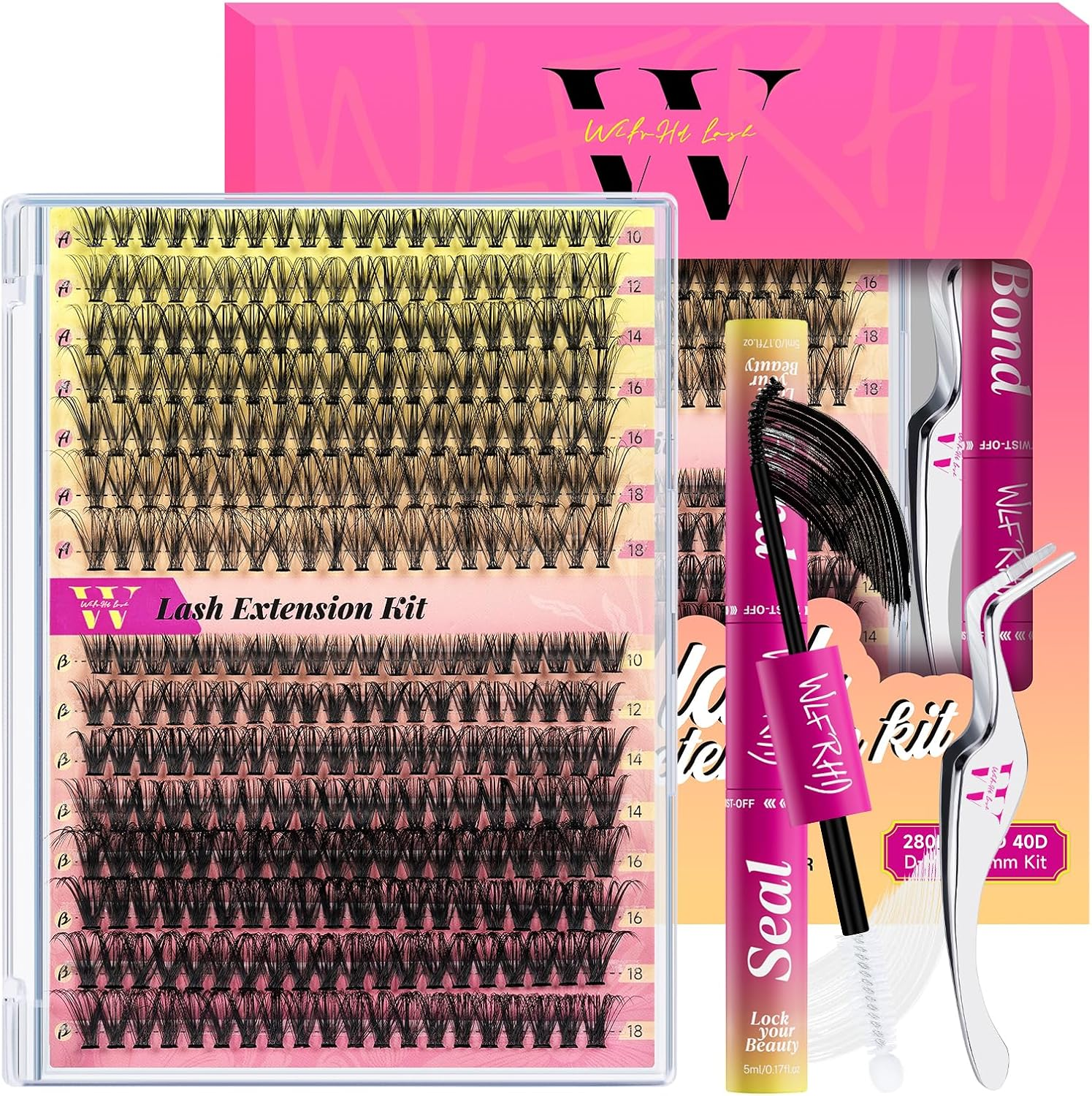 Lash Clusters Wispy 300PCS Eyelash Clusters 30D 40D Lashes Clusters 9-16Mm Cluster Eyelash Extensions Individual Lashes Soft Eyelashes Clusters with Thin Band False Eyelashes at Home(D-Mix10-18Mm) image number 4