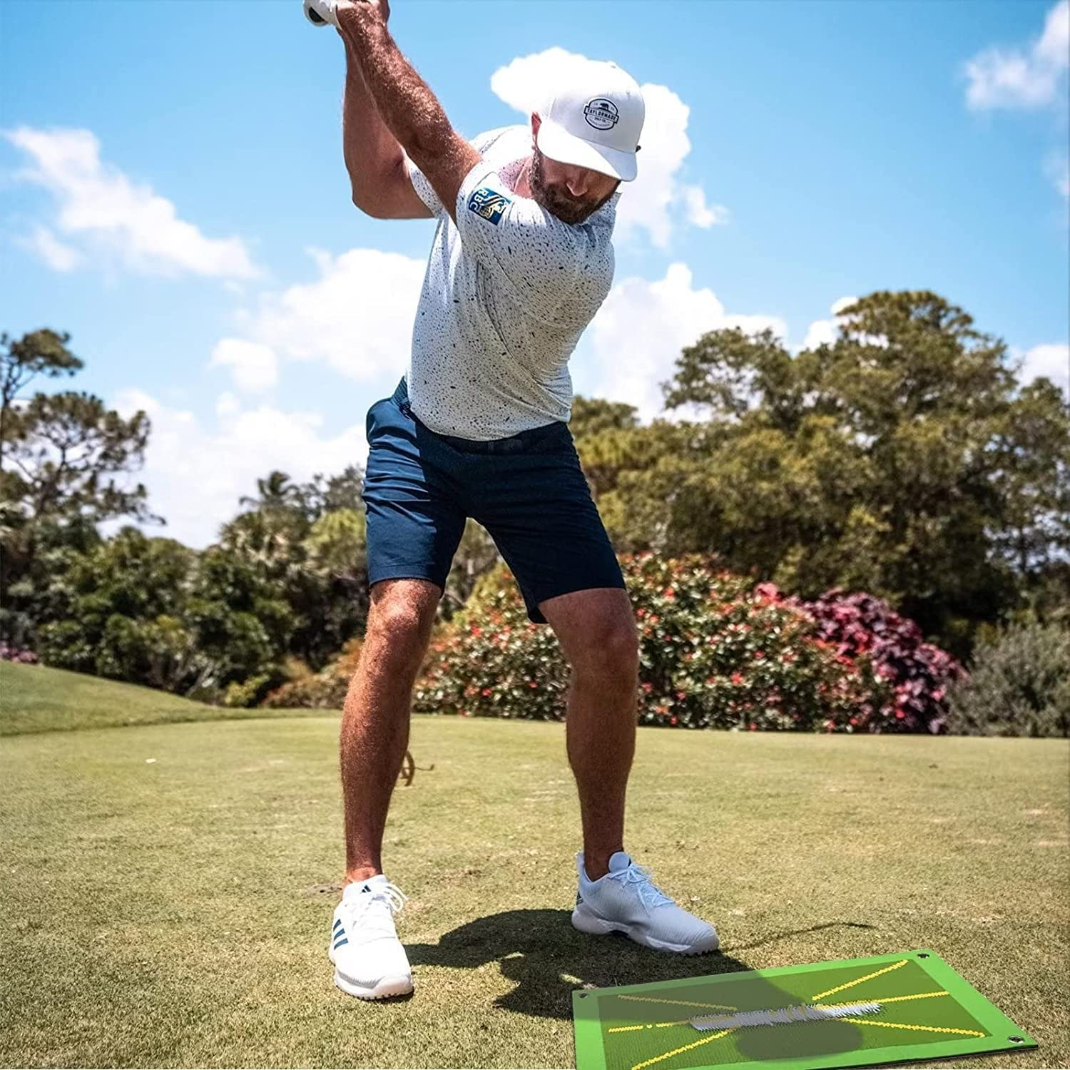 Golf Training Mat for Swing Detection Batting Premium Golf Impact Mat Path Feedback Golf Practice Mats Training Aid Equipment Advanced Golf Hitting Mat for Indoor/Outdoor Golf Training image number 6