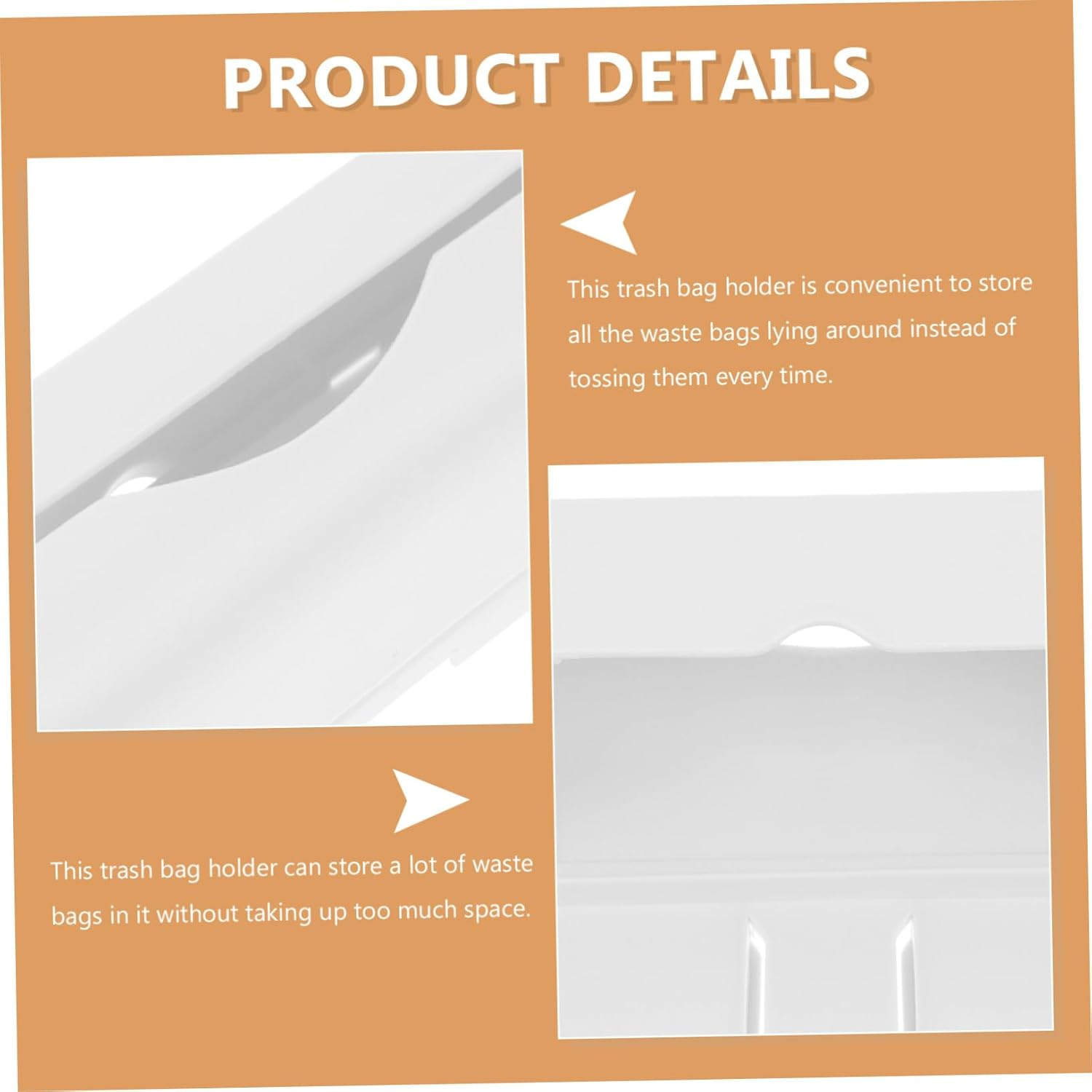 JEWEDECO Large Capacity Kitchen Plastic Bag Dispenser Wall Mount Trash Grocery Bag Holder with Storage Box for Home Recycling and Kitchen Storage White image number 6