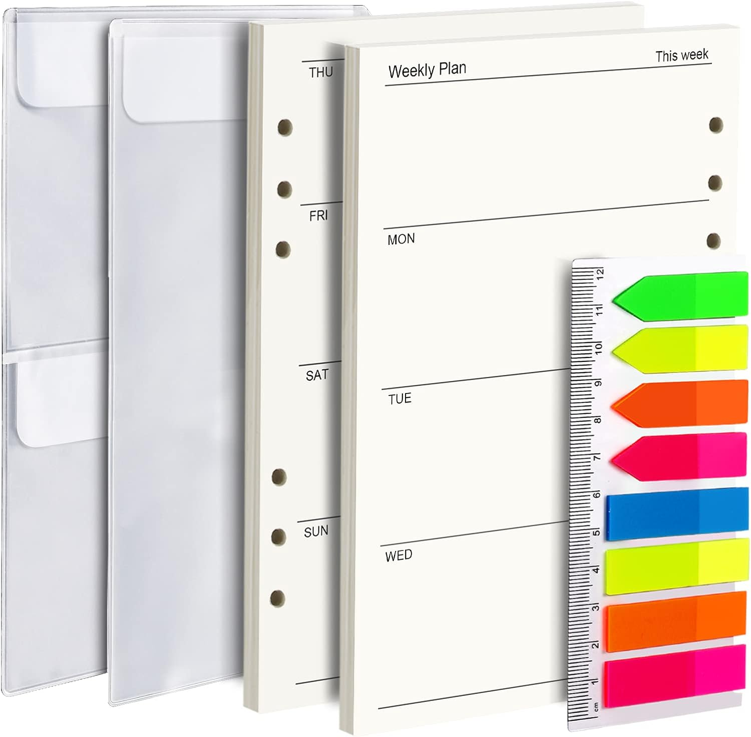 LEOBRO A5 Refill Paper, Weekly Planner Daily Planner Refill Paper, A5 Binder Planner Inserts, A5 Loose Leaf Notebook Paper, 6 Ring A5 Refill Paper for Agenda Work Planner, 90 Sheets/180 Pages image number 5