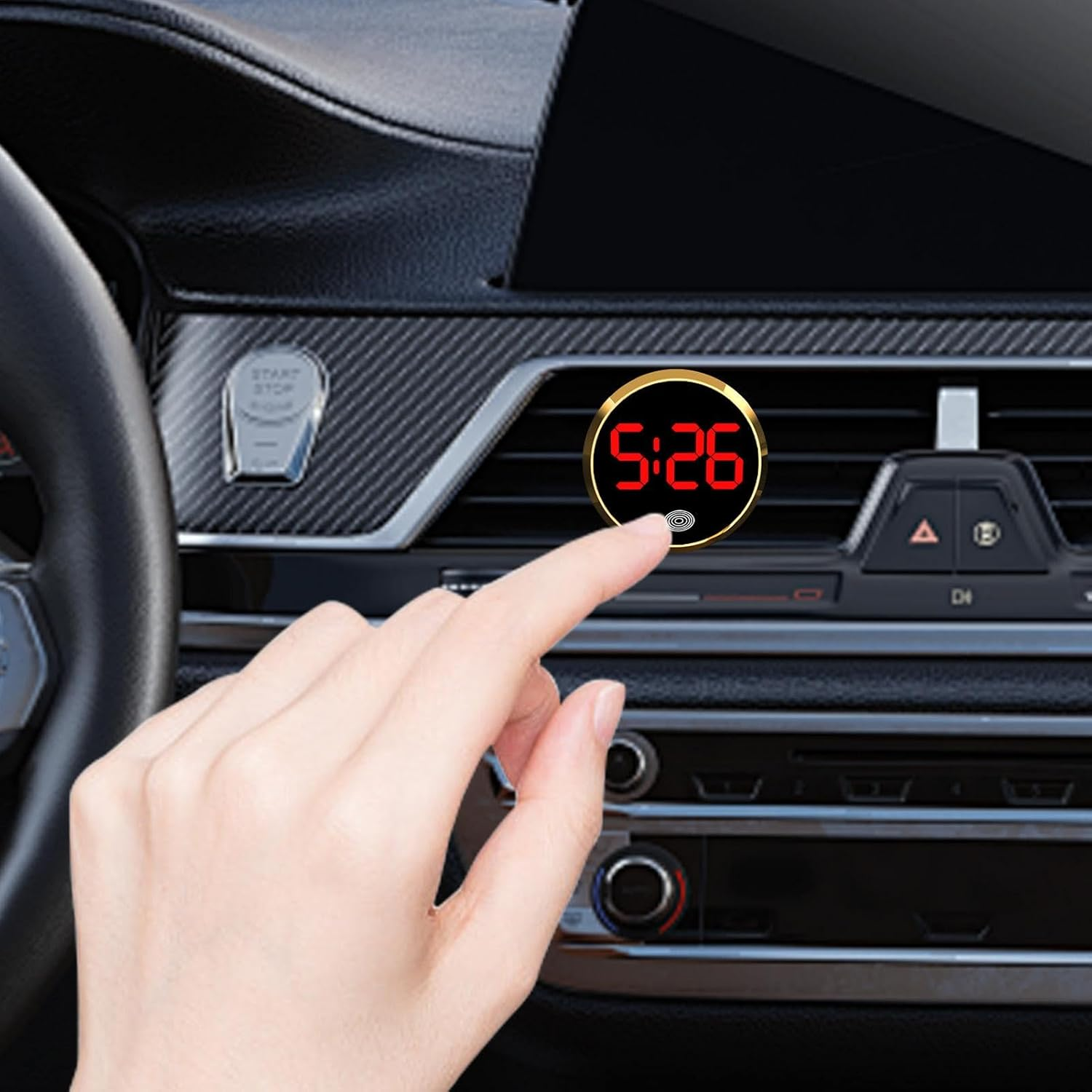 Car Dashboard Clock,Electronic round Auto Dashboard Clock - Stylish Appearance Car Accessories for SUV, Sedan, Small Car, RV, Truck image number 5