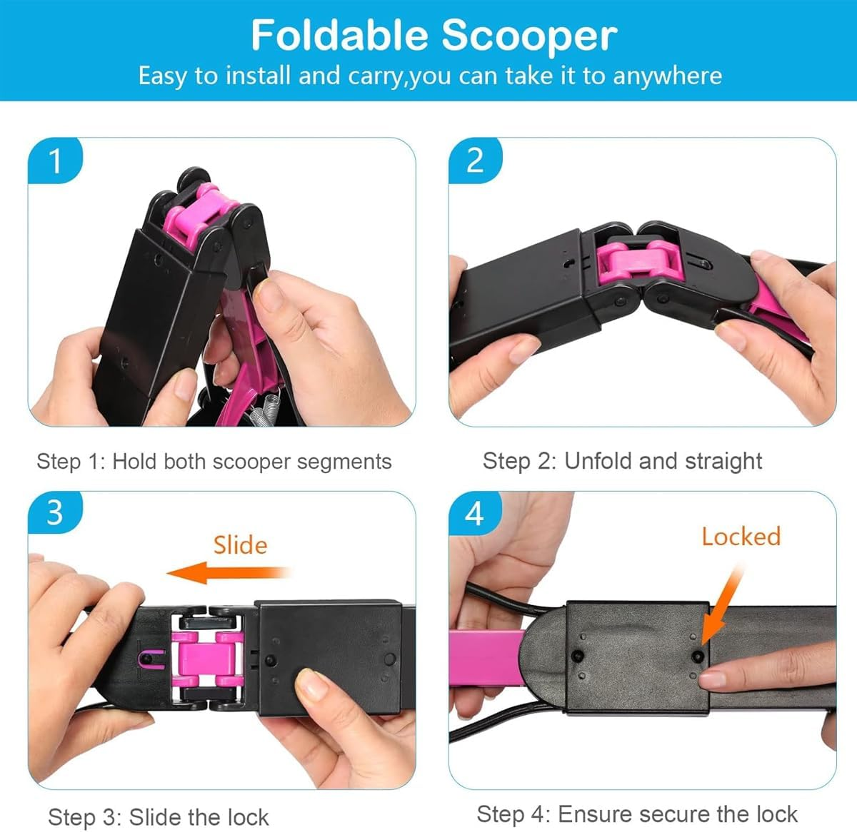 AIMALL Long Handle Pet Toilet Picker Dog Toilet Clip, 23.6 Inches Pet Waste Picker, Ergonomic ABS Handle, Double Spring Design for Easy Dog Poop Cleaning image number 1