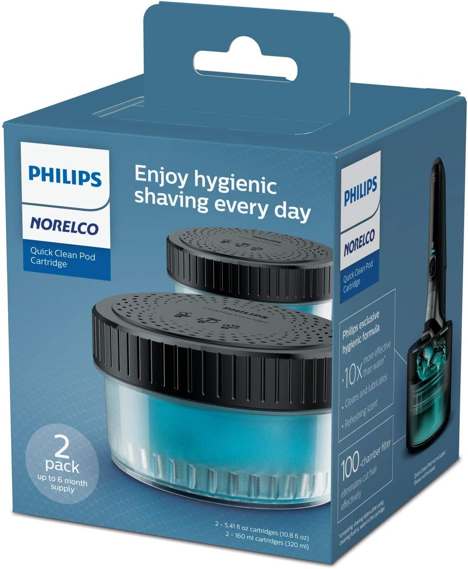 Philips Norelco Quick Clean Pod Cartridge, Lubricates Shaver and Eliminates Cut Hair, 2X 5.4 Fl Oz Cartridges (Up to 6M Supply), CC12/52 image number 5