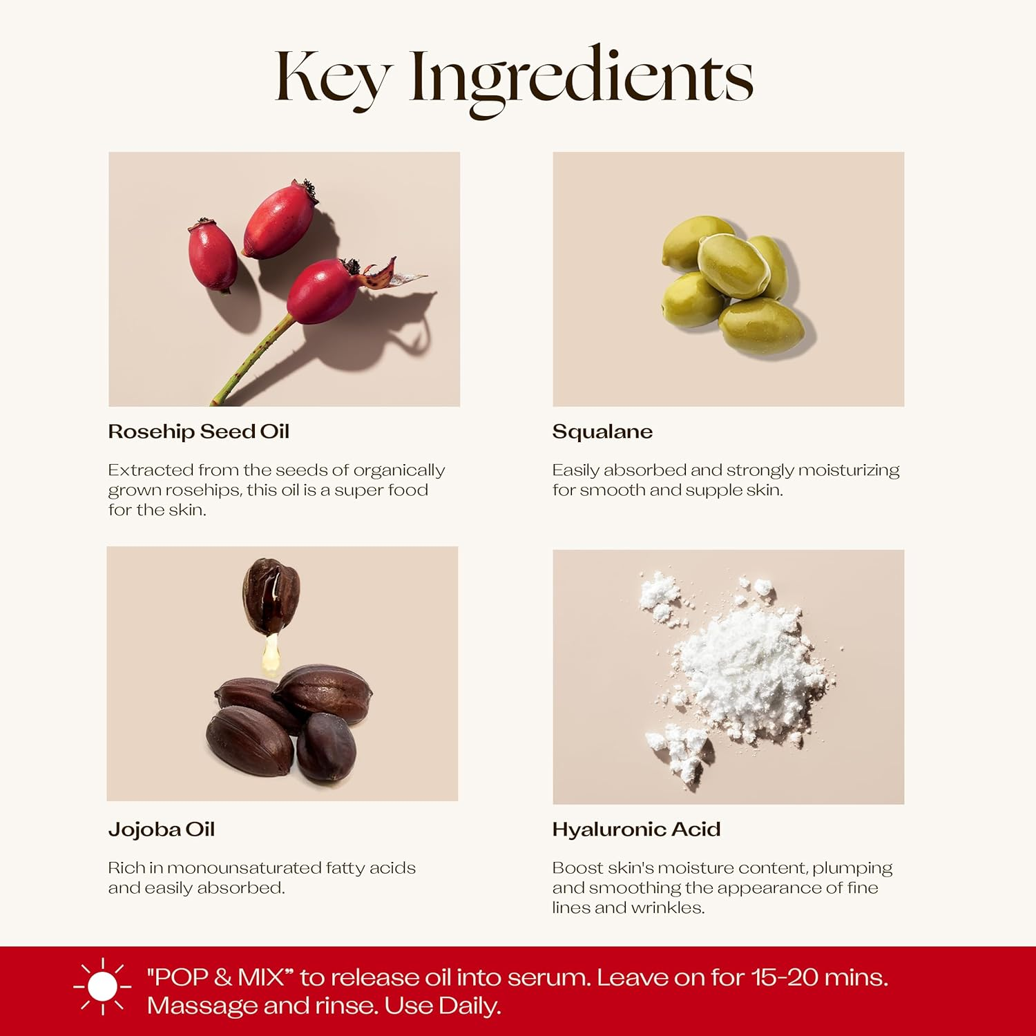 Trilogy Fresh-Blend Revitalising Hydra-Mask, Hyaluronic Acid & Rosehip Oil, 3 Sheets