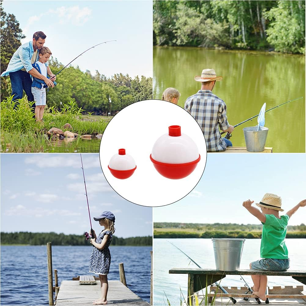 60 Pcs Fishing Float, Hard ABS Fishing Bobber Bulk, 1/1.5 Inch image number 5