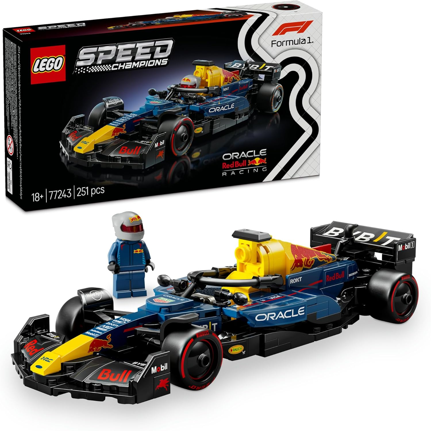 LEGO Speed Champions Oracle Red Bull Racing RB20 F1 Race Car Model Kit for Adults, Building Set with Collectible Formula 1 Driver Minifigure, Home or Office Decor for Motorsport Racing Fans 77243 image number 5