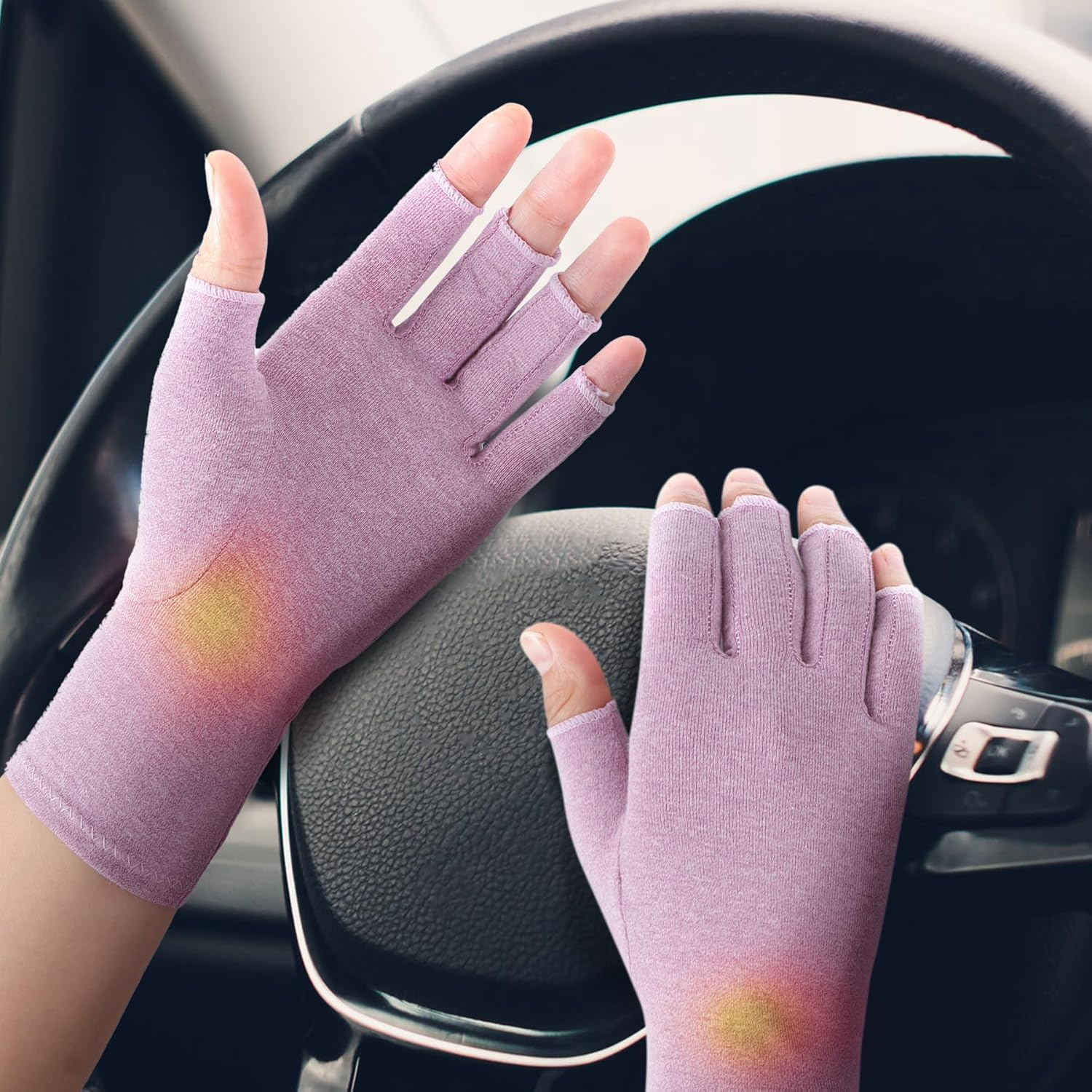 Rheumatoid Arthritis Gloves - Compression Gloves Fingerless Joint Pain Relief Hand Mitten Warmth Gloves Carpal Tunnel Gloves for Women Men