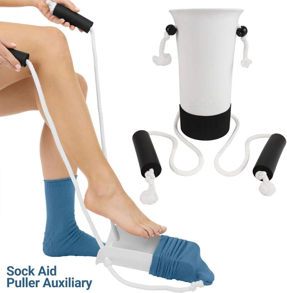 AIMALL Easy Sock Aid for Elderly and Pregnant, No-Bend over Sock Assist Device with Pull Ropes, Lazy Sock Wearer Helper, Durable and Simple to Use image number 6