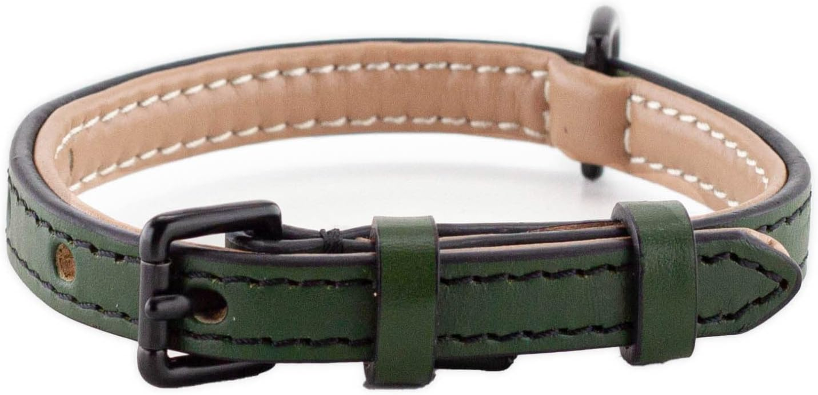 Brute Strength - Leather Dog Collar - Orange - M - Fits 14 3/16" and 16 15/16" Neck - Dog Tag Ring - Full Grain Heavy Duty - Soft Padded - Handmade - Dog Collar for Medium Dogs