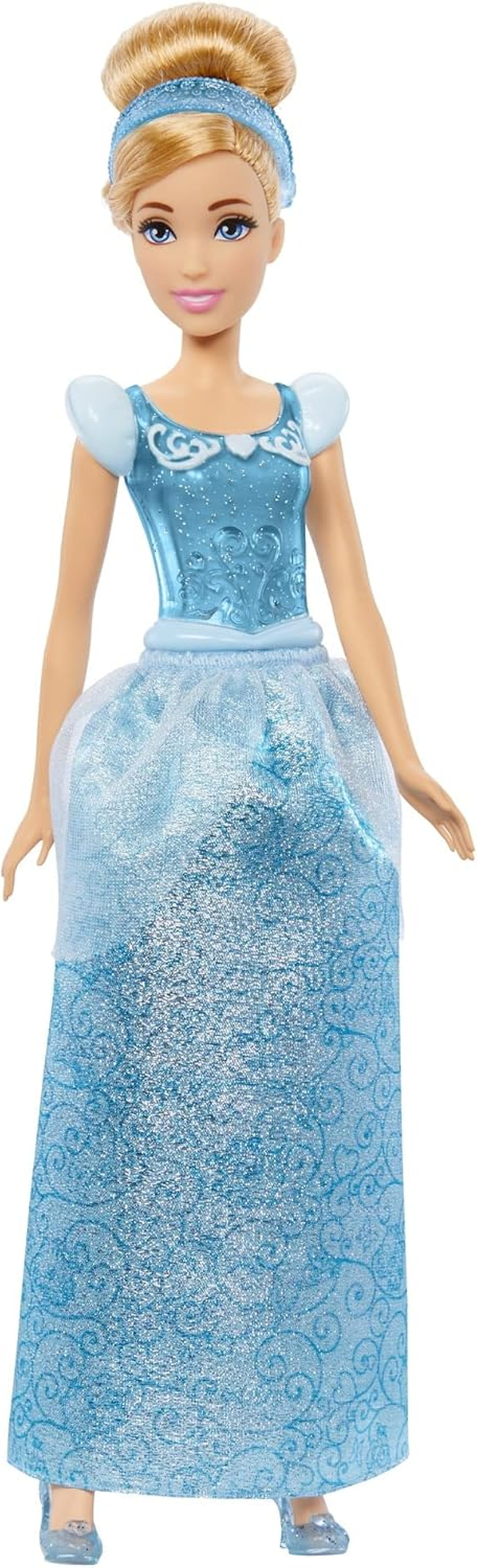 Mattel Disney Princess Cinderella Doll in Sparkling Fashion with Removable Skirt, Headband and Shoes, Posable & Collectible, Inspired by Movie