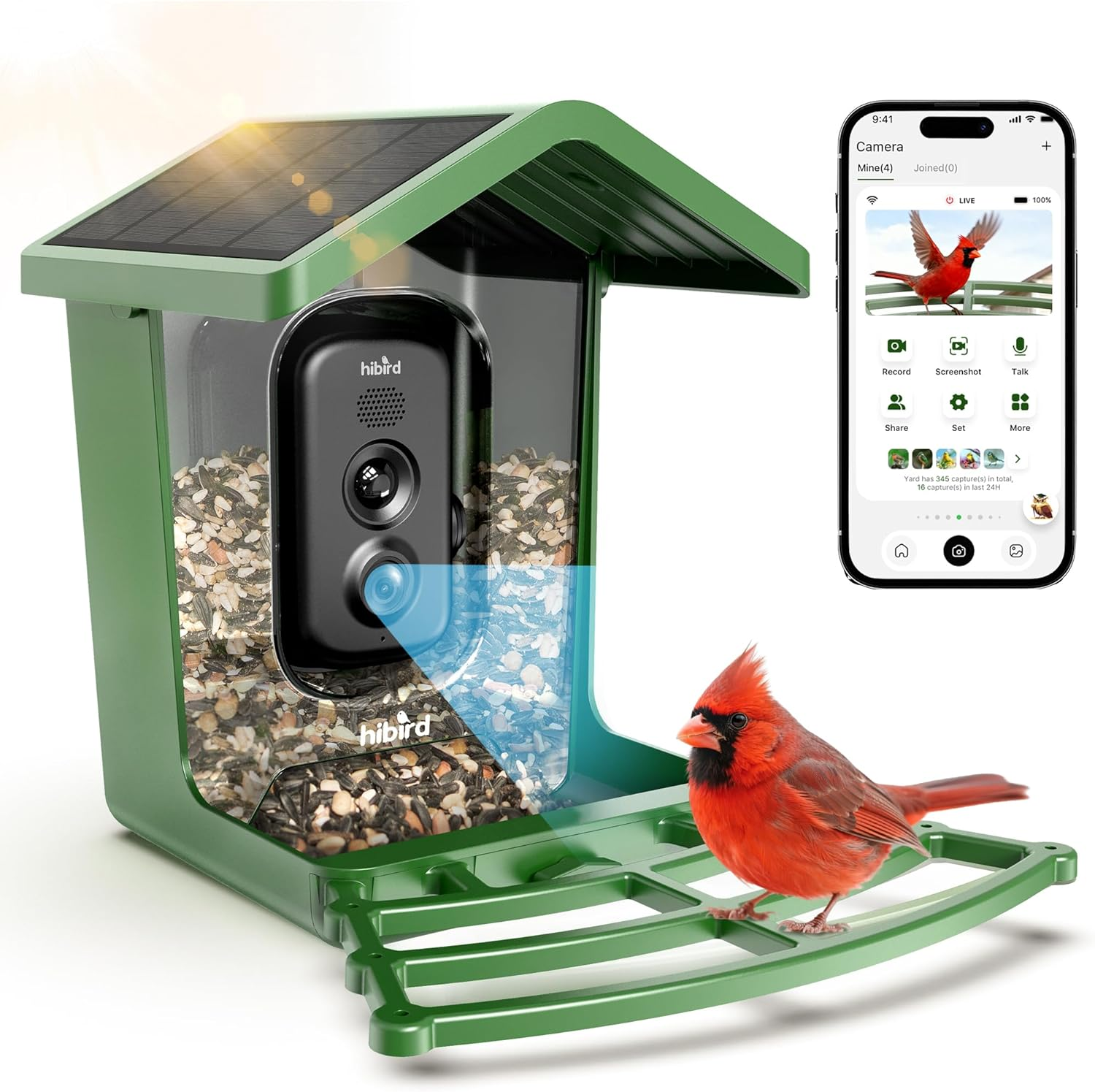 Bird Feeder with Camera, 4K UHD Video & 5G Wifi Live Stream, 32MP with AI Bird ID for 10,000+ Species, 2 Solar Powered, Birdhouse Camera for Outdoor Backyard Birdwatching Gift image number 4