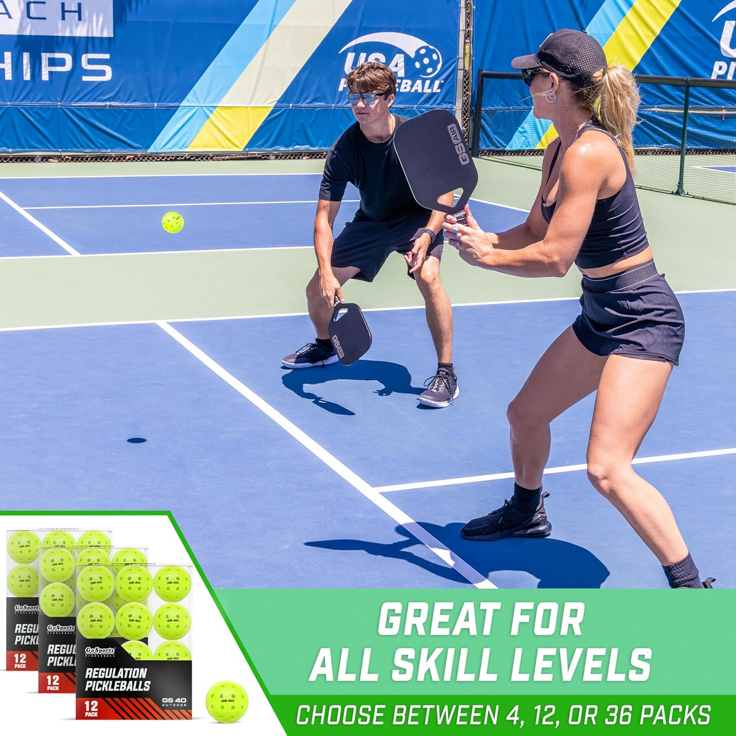 Gosports GS 40 Pickleball Balls - 12 or 36 Pack of Regulation USAPA Pickleballs image number 6