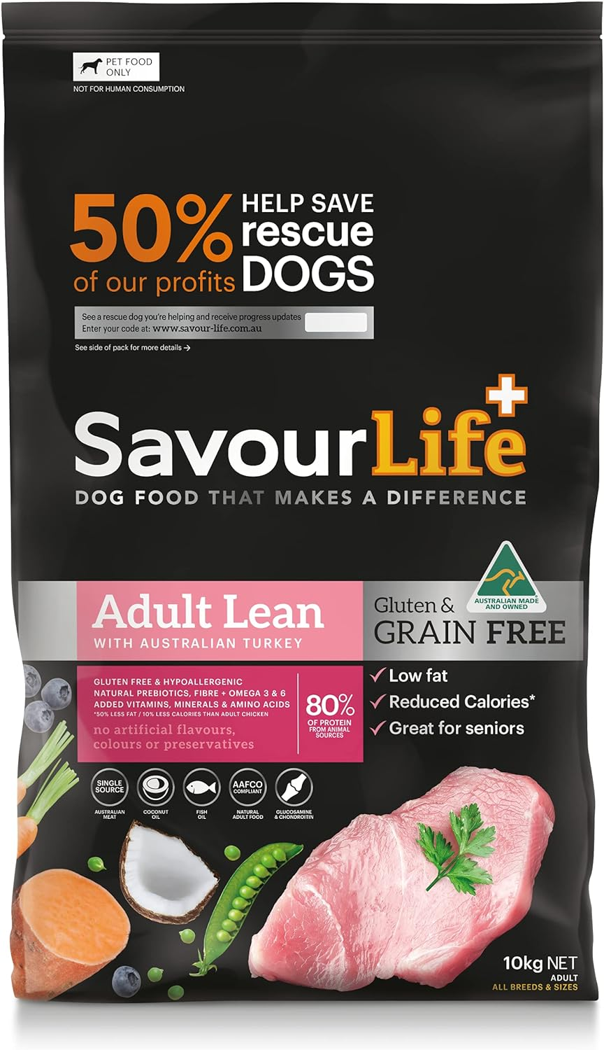 Savourlife Grain Free, Adult Lean Dog Food, Australian Turkey, 10Kg image number 2