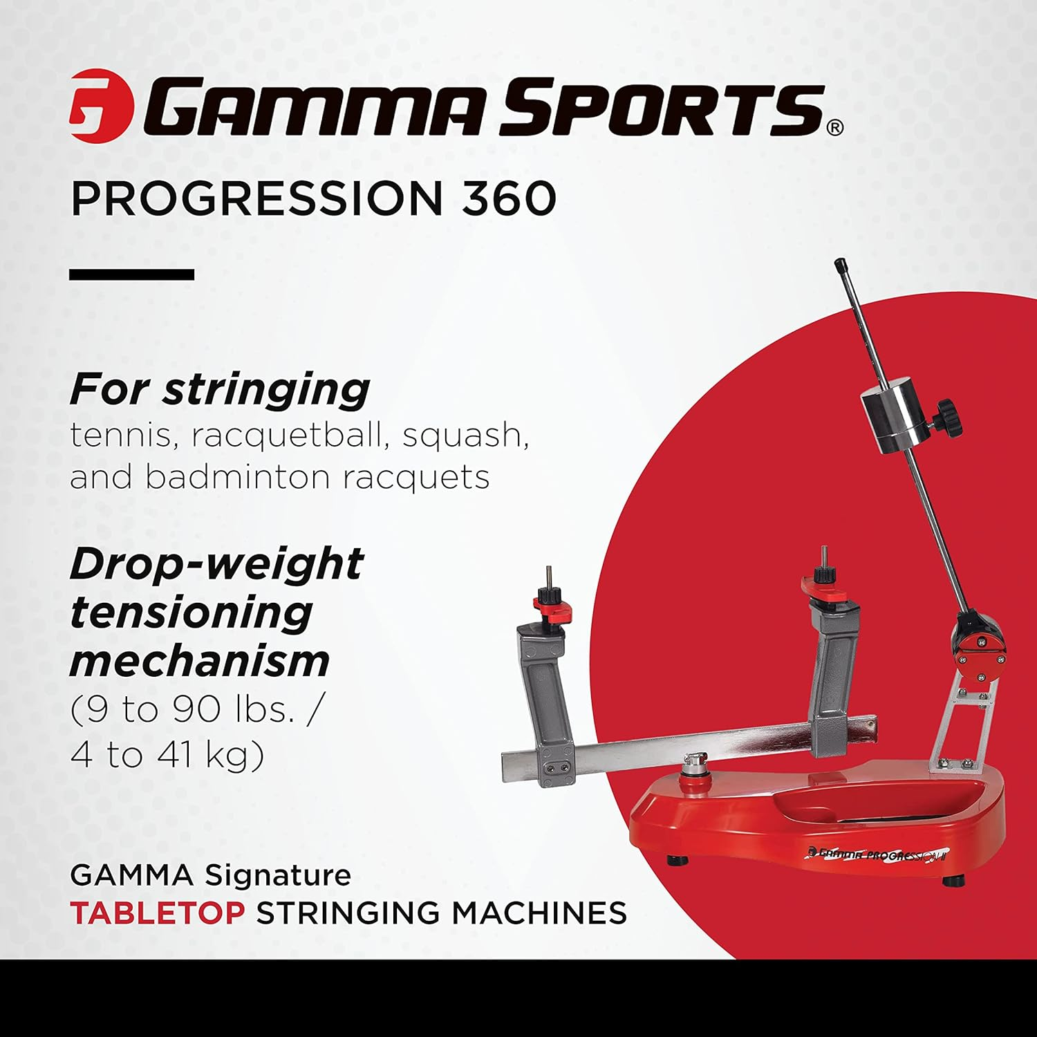 GAMMA Progression Stringing Machine Racket String Tools - Strings Racquetball, Squash, Tennis or Badminton Rackets image number 2