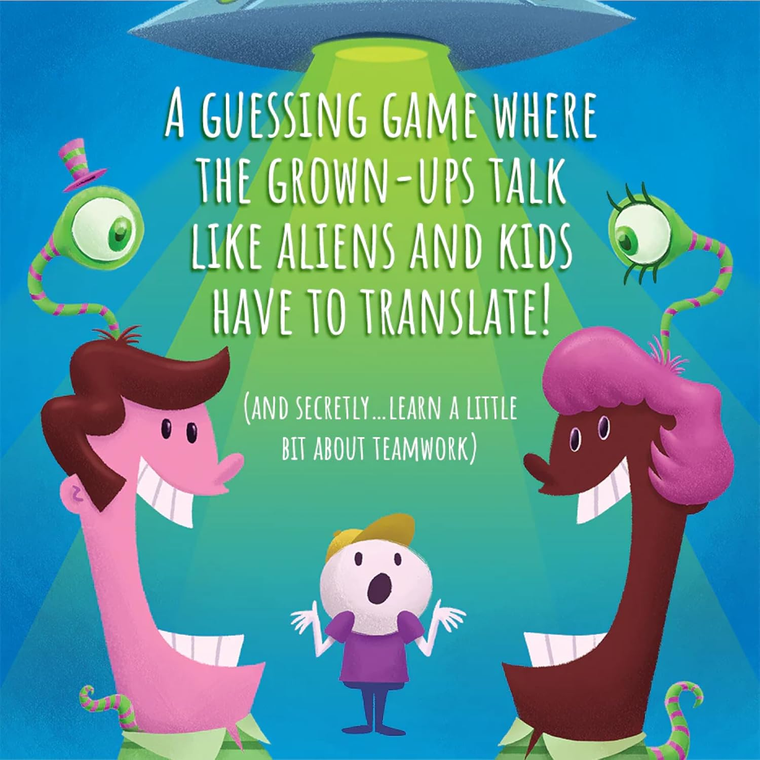 Exploding Kittens My Parents Might Be Martians - Family Card Game with Timer and Megaphone Included - Illustrated Board Game for Kids - Designed for Kids and Family in Mind