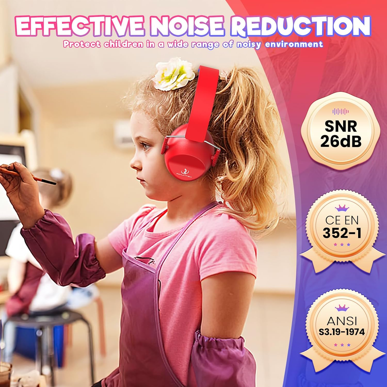 RIIKUNTEK Kids Ear Protection Noise Cancelling Earmuffs image number 1