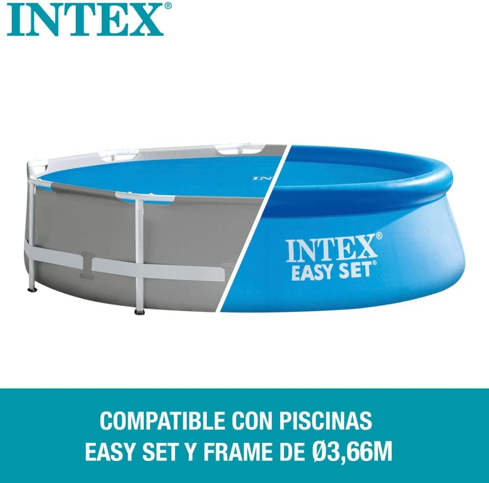 Intex 28012E Solar Pool Cover: for 12Ft round Easy Set and Metal Frame Pools &ndash; Insulates Pool Water &ndash; Reduces Water Evaporation &ndash; Keeps Debris Out &ndash; Reduces Chemical Consumption image number 3