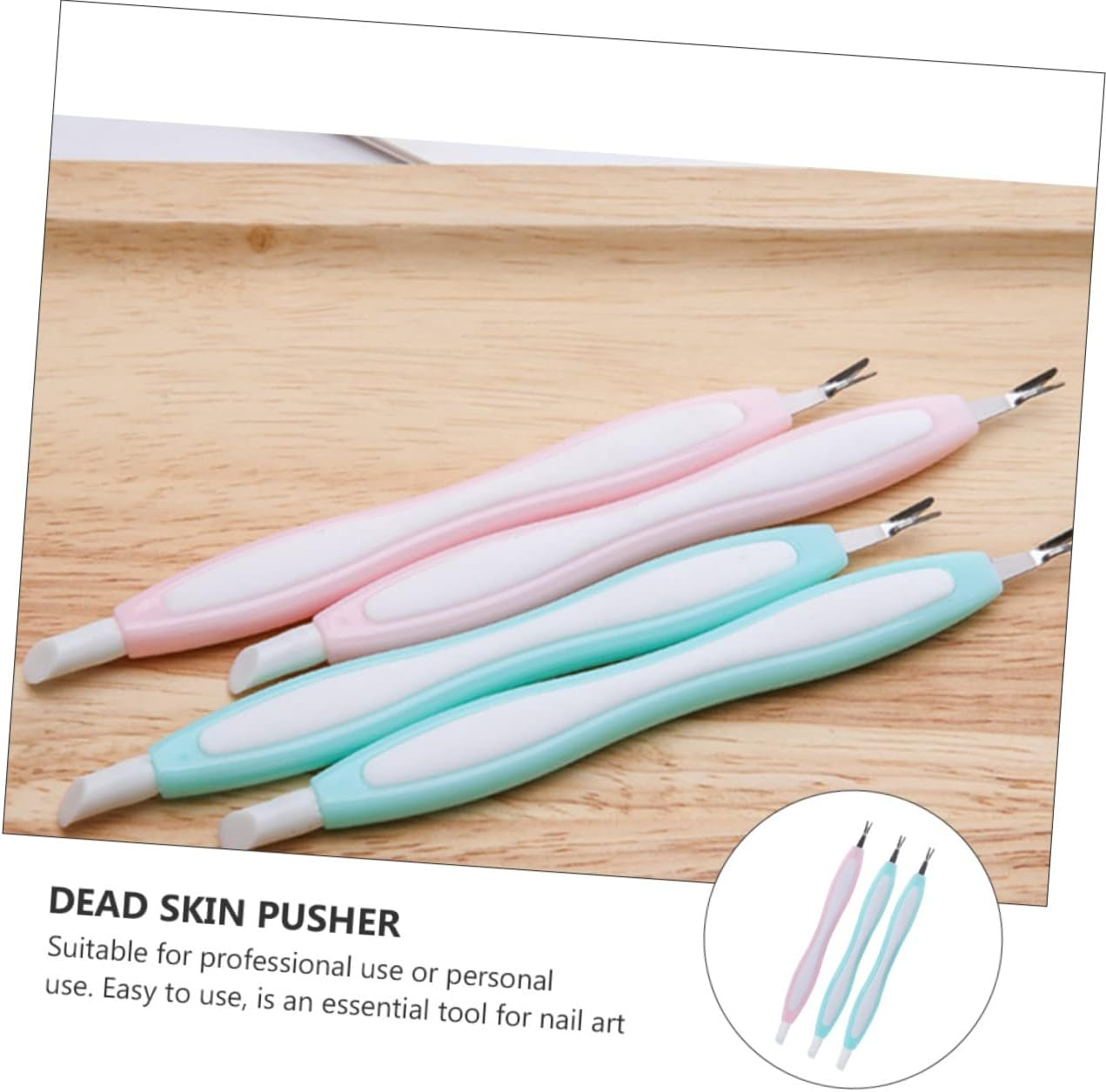 Gogogmee 3Pcs Stainless Steel Dead Skin Fork Set Cuticle Remover Nail Art Tool Professional Manicure Tool for Easy Dead Skin Removal Random Color image number 1